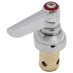 KANONEY Hot & Cold Side Spindle Assembly For Eterna Valve – Replacement Handle Stem Kit For T&S Brass Wall Mount Faucets (1 Pair, Red & Blue, Replaces 002713-40 & 002714-40)