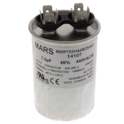 Motor Run Capacitor, 5 MFD, 2-3/4 in. H Motor Run Capacitor, 5 MFD, 2-3/4 in. H