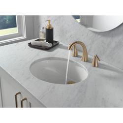 Delta Faucet Arvo Waschtischarmatur – Champagne Bronze, Widespread, Wassersparend
