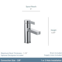 84774 - Moen 84774 - Beric Single Handle Bathroom Faucet (Chrome