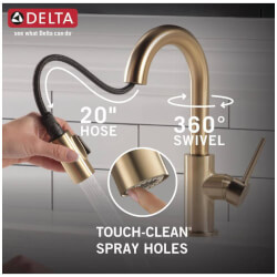 D*h様 17inch100/4H/9J＋35（4本セット） 9959-CZ-DST - Delta 9959-CZ-DST - Trinsic Single Handle Pull-Down