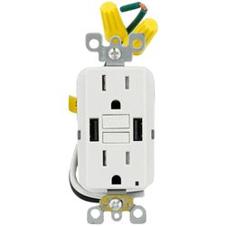 Leviton 15 Amp 125-Volt Self-Test Slim GFCI Outlet – White, 4-Pack With SmartlockPro Protection
