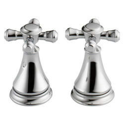 H295 - Delta H295 - Chrome Metal Cross 2 Handle Set for Deck Mount