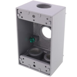 Boîtier électrique étanche Red Dot 1 Gang - Aluminium Moulé Gris, 4 Entrées 1/2", Neuf Sous Emballage