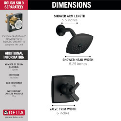 T17264-BL - Delta T17264-BL - Ashlyn Monitor 17 Series Shower Trim