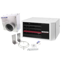 UDZ-125-CC6 - Reznor UDZ-125-CC6 - UDZ-125 Direct Vented Separated  Combustion Gas Fired Unit Heater w/ Horizontal Vent Kit - 120,000 BTU