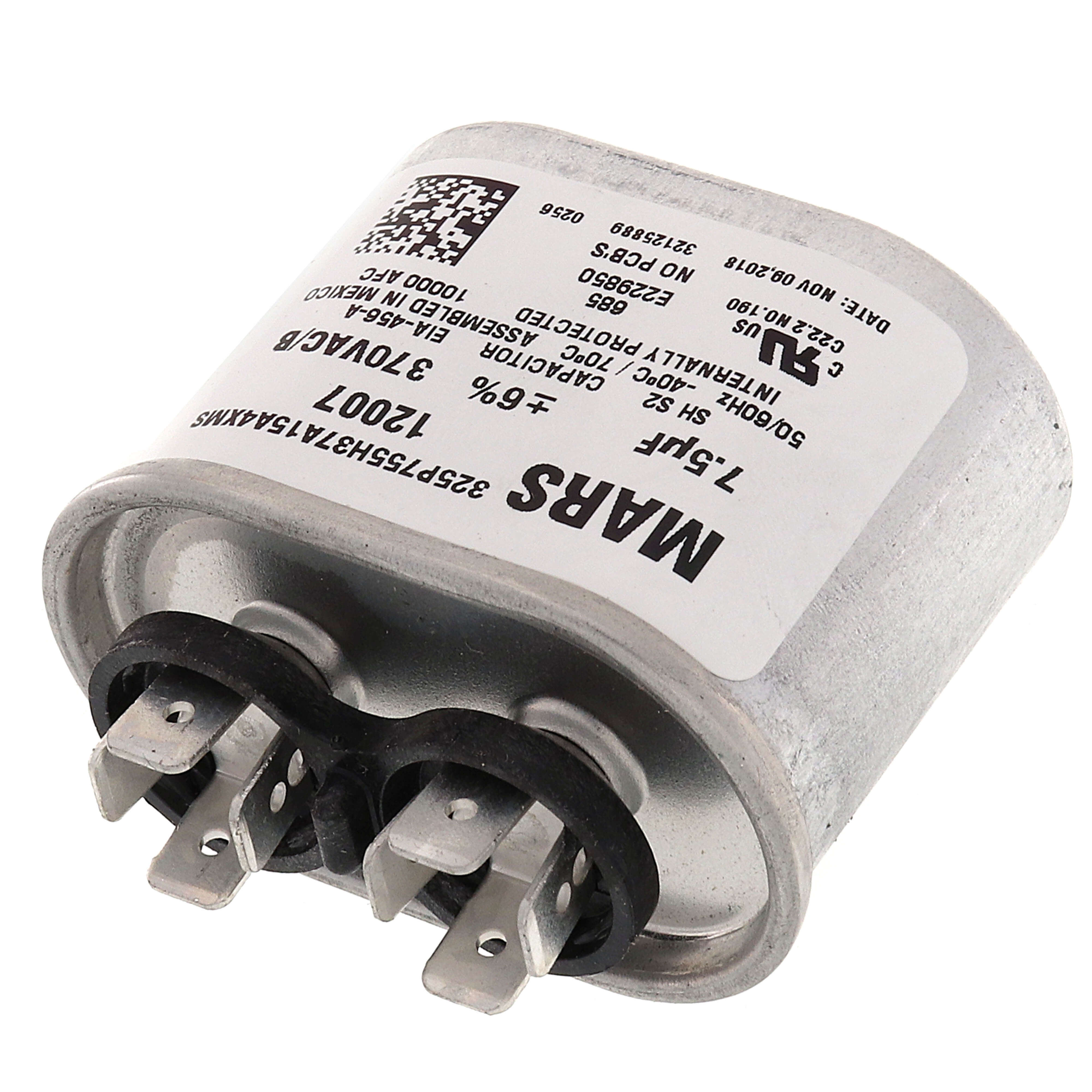 12007 - MARS 12007 - 7.5 MFD Oval Run Capacitor (370V)
