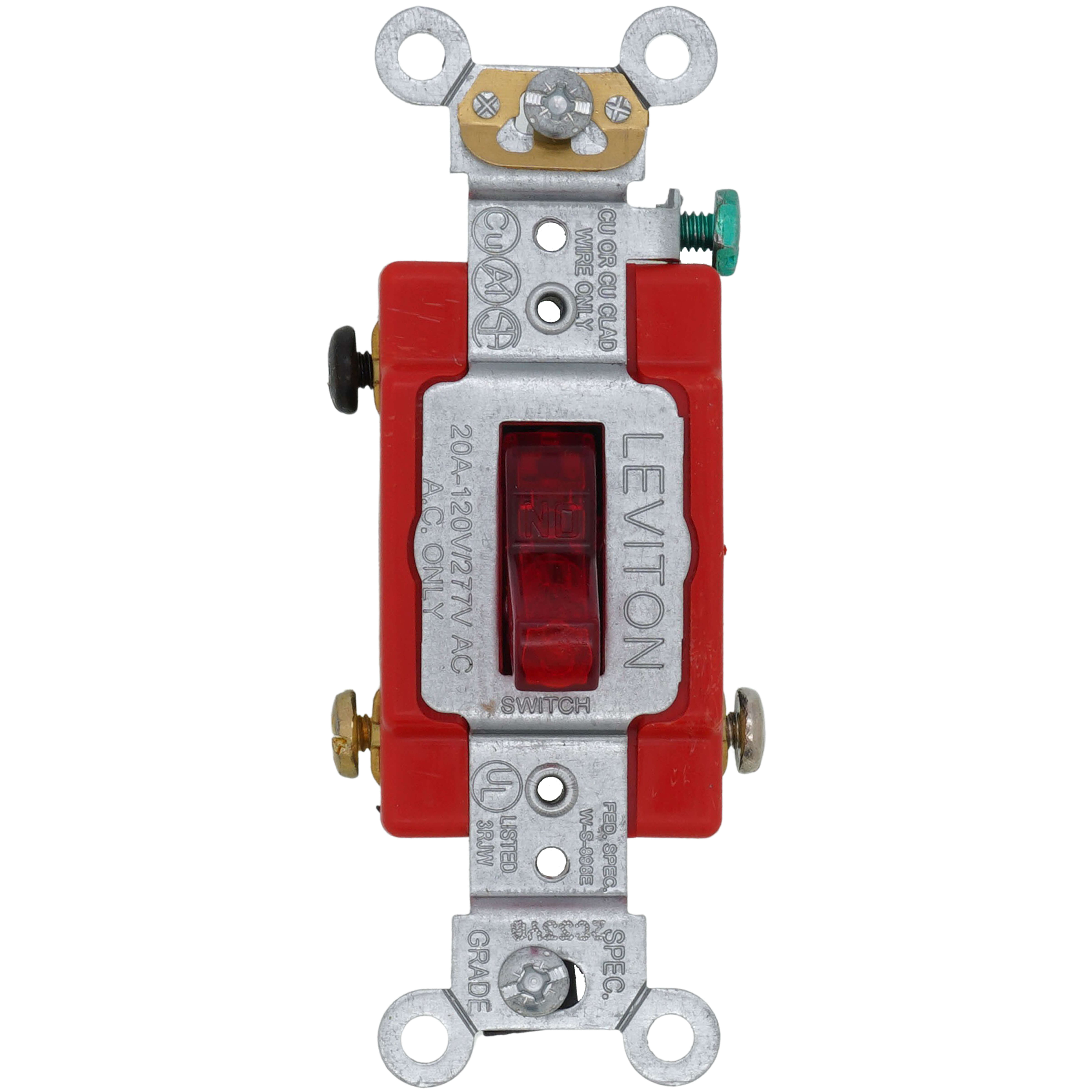 1221-PLR - Leviton 1221-PLR - Single-Pole, LIT WHEN ON Pilot Light