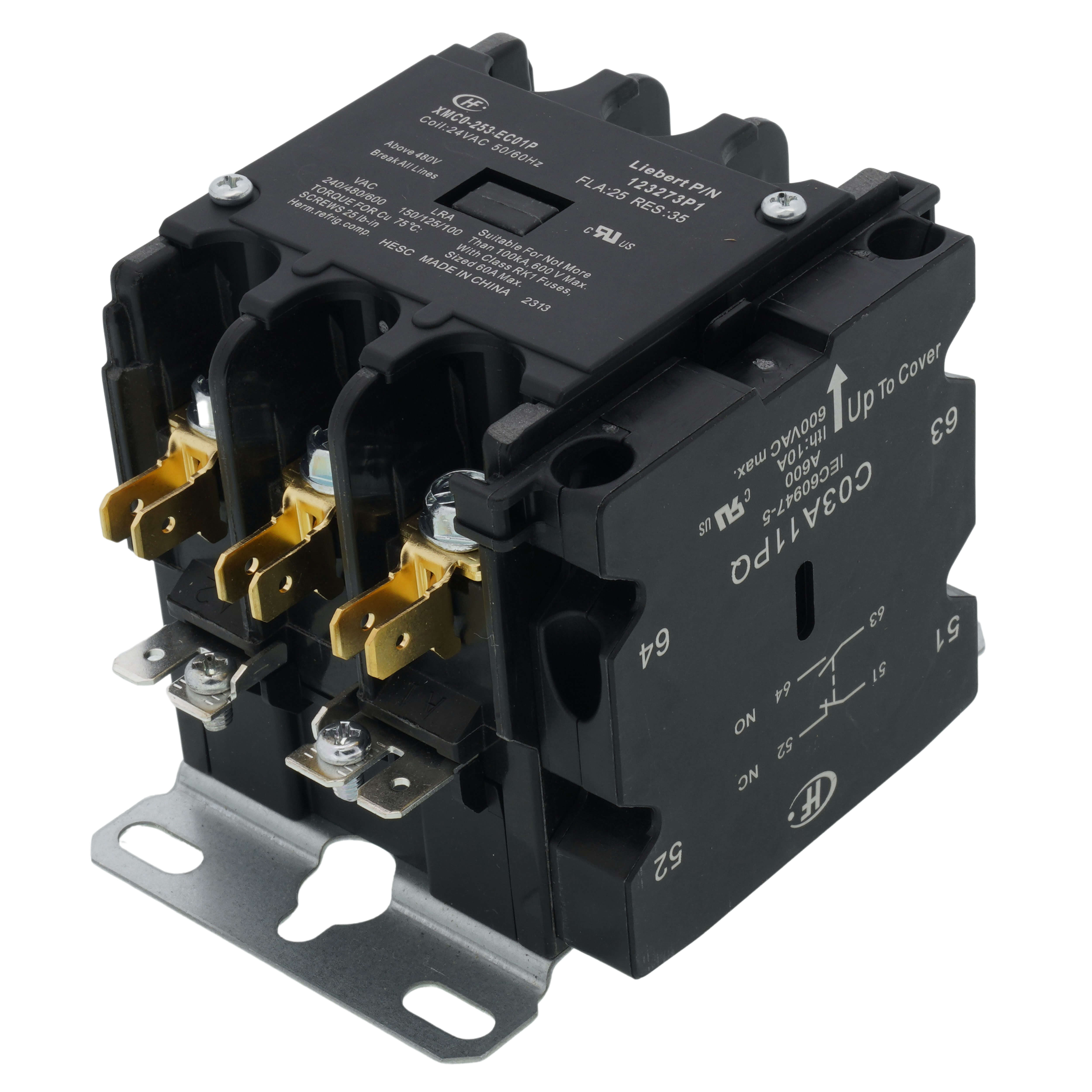 123273P1S - Liebert 123273P1S - 3P 30a 24v Contactor W/Aux NO/NC