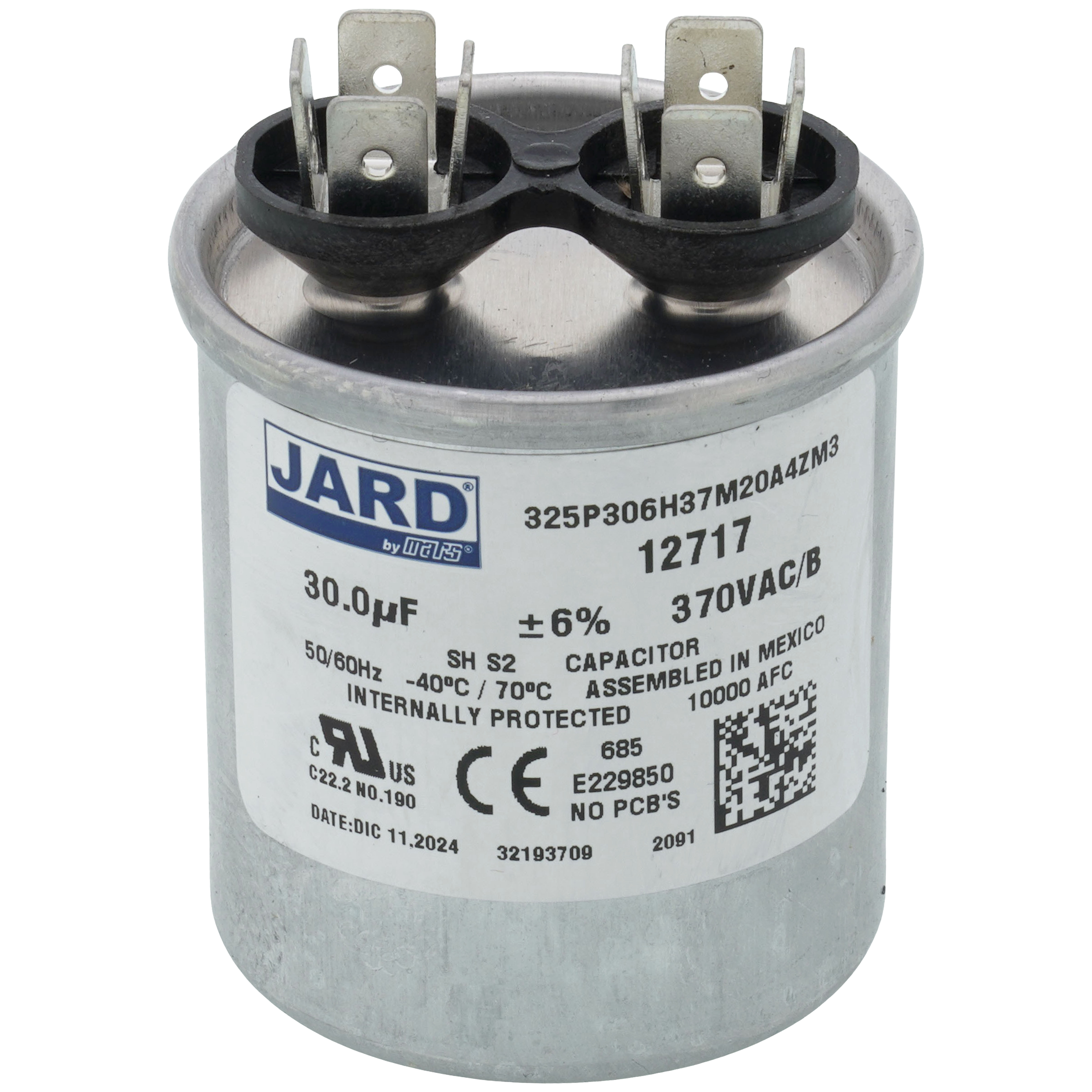 12717 - Jard 12717 - 30 MFD Round Run Capacitor (370V)