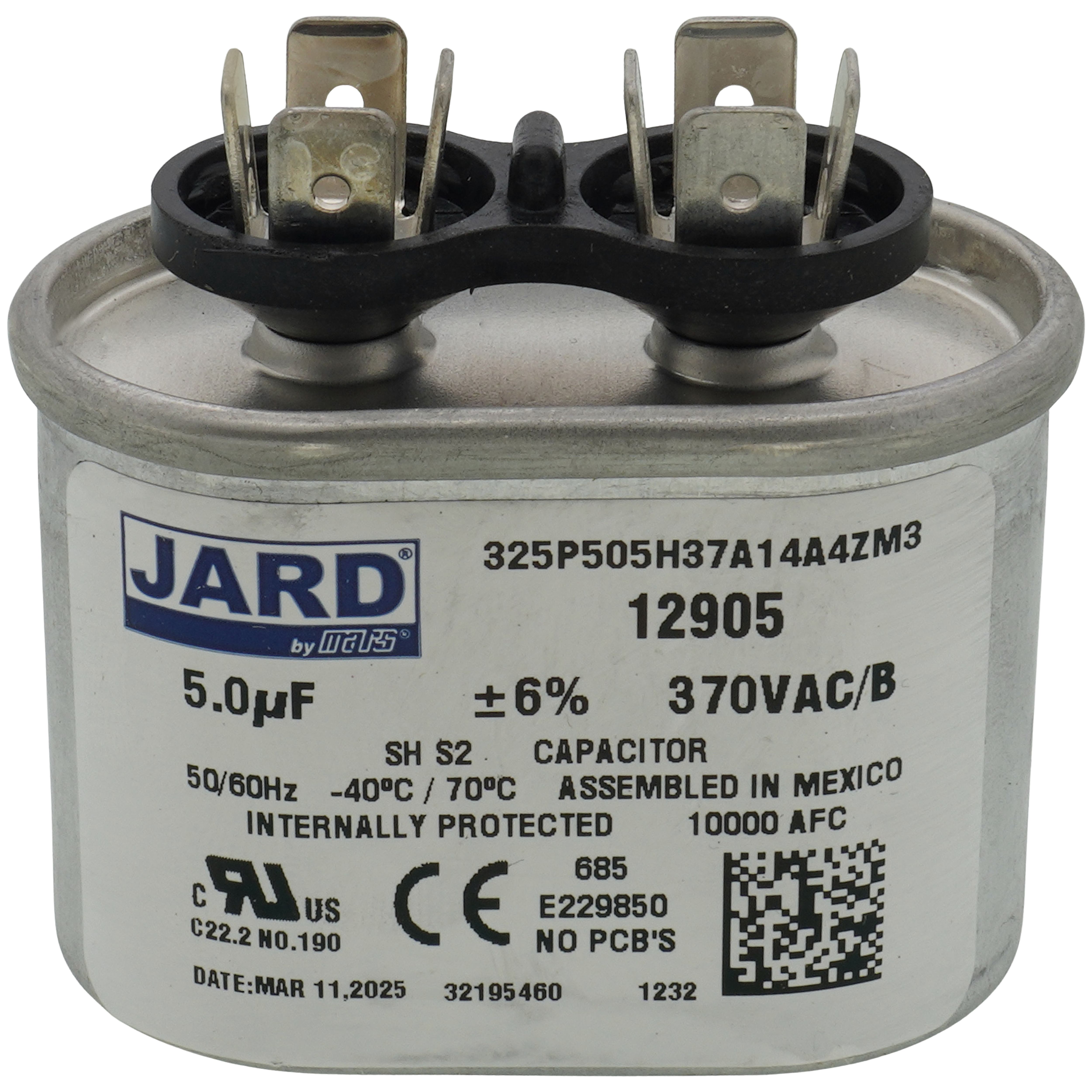 12905 - Jard 12905 - 5 MFD Oval Run Capacitor (370V)