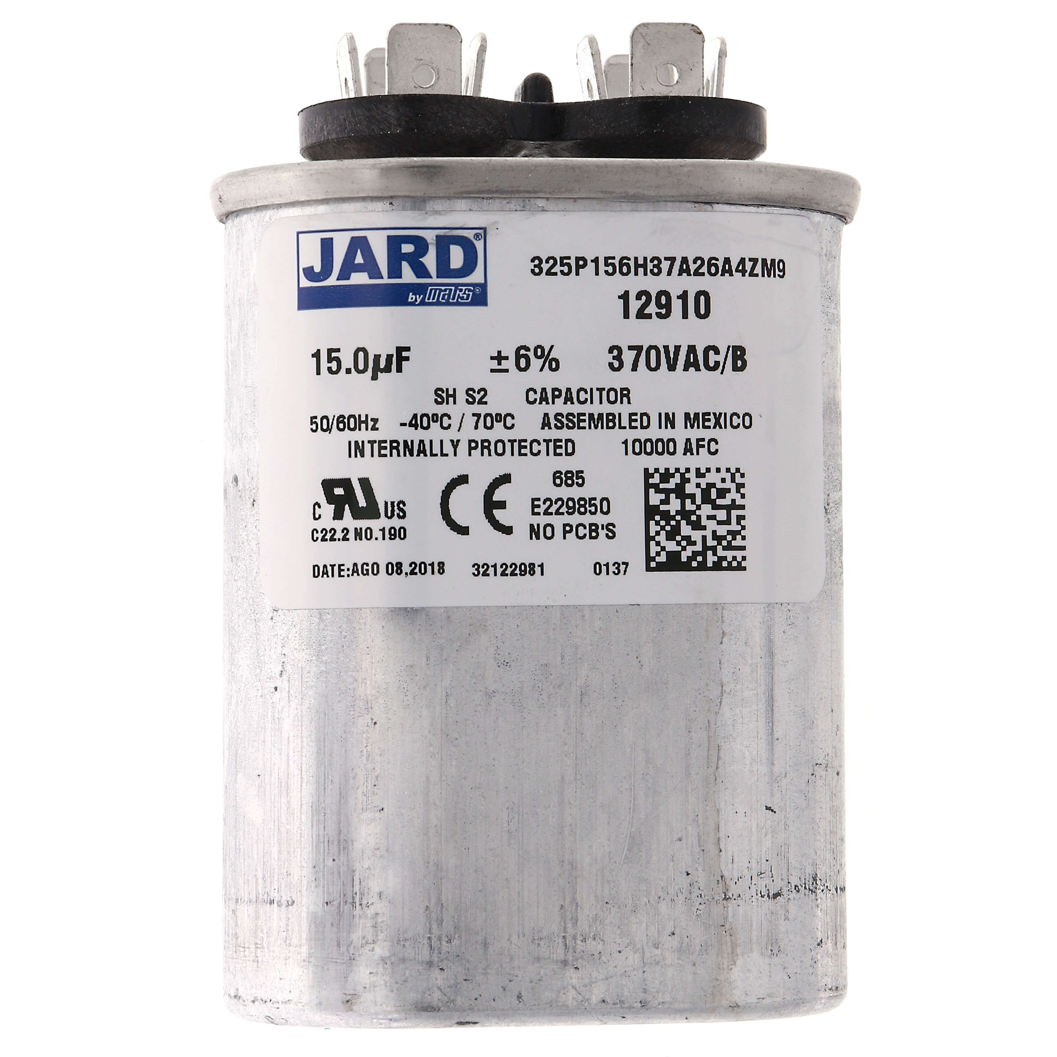 12910-MARS - MARS 12910-MARS - 15 MFD Oval Run Capacitor (370V)