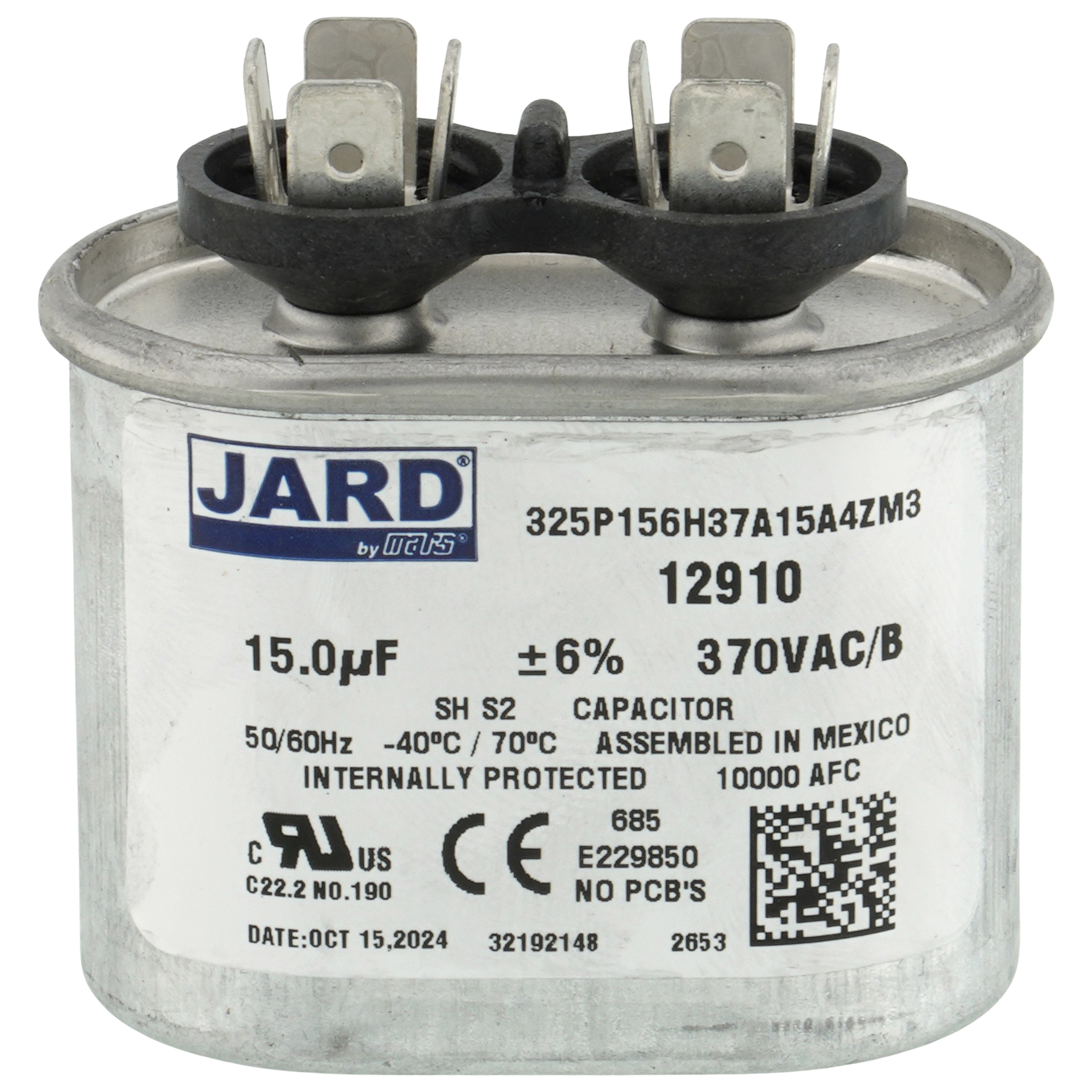 12910 - Jard 12910 - 15 MFD Oval Run Capacitor (370V)