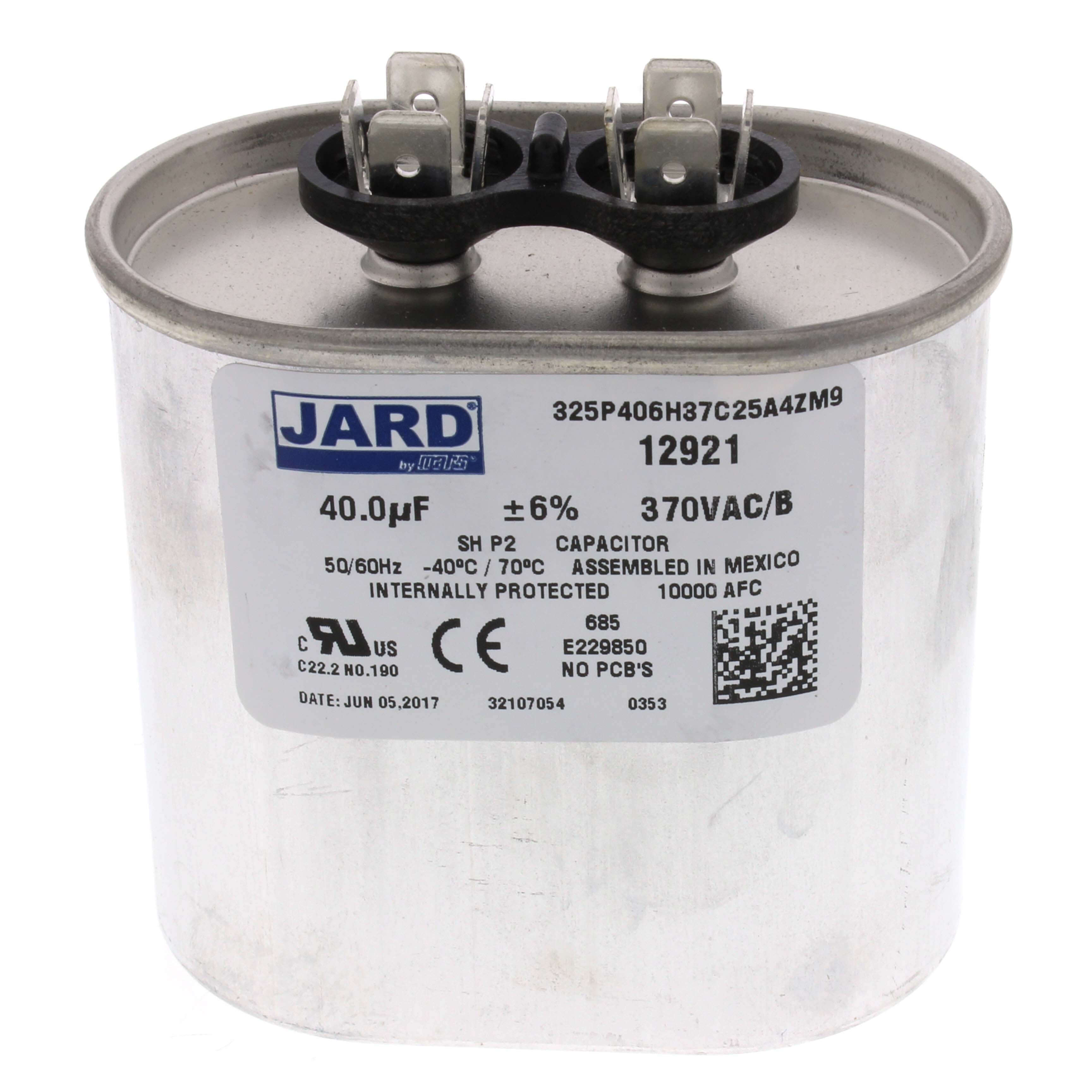12921 - Jard 12921 - 40 MFD Oval Run Capacitor (370V)