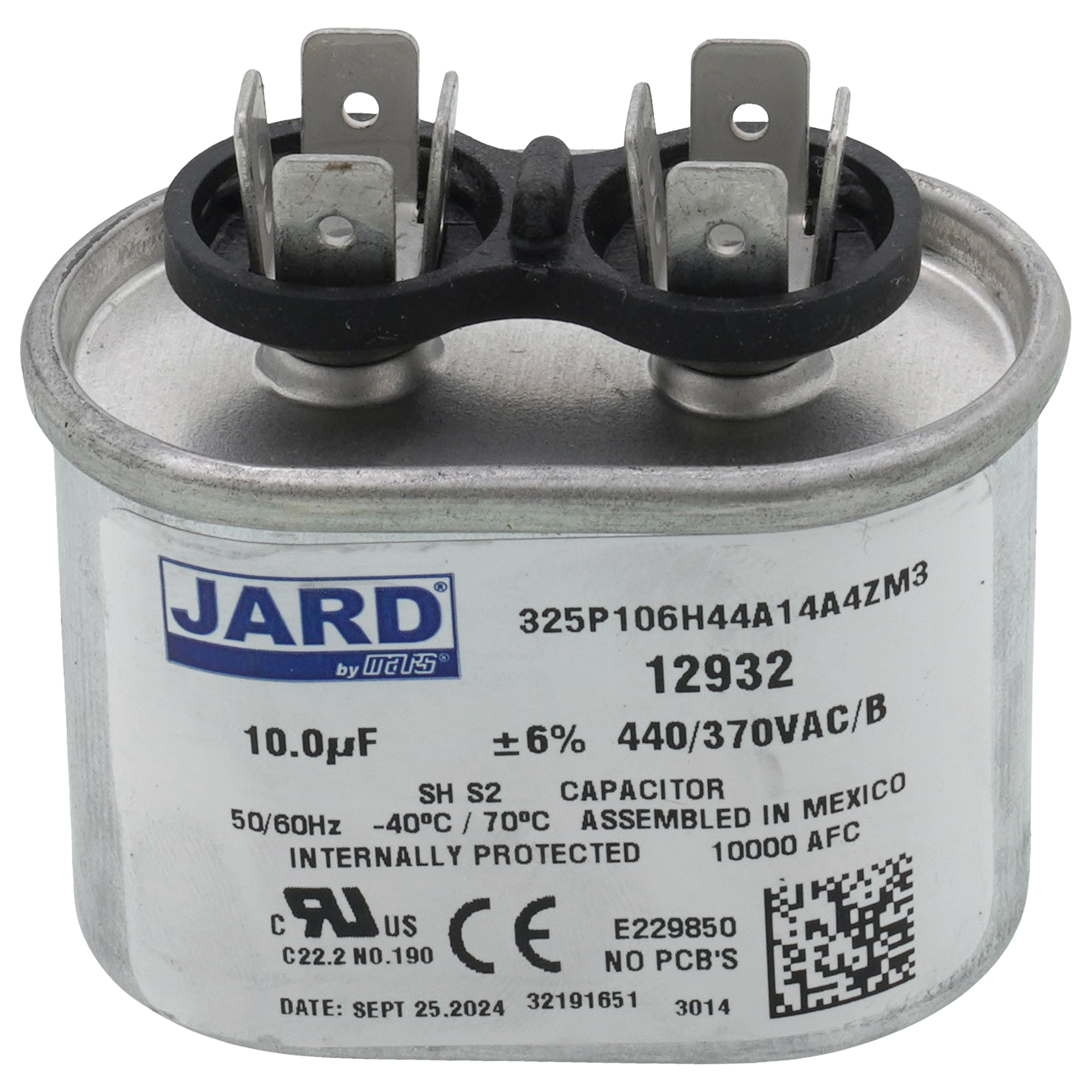 「RT-103612」 12932 - Jard 12932 - 10 MFD Oval Run Capacitor (440V)