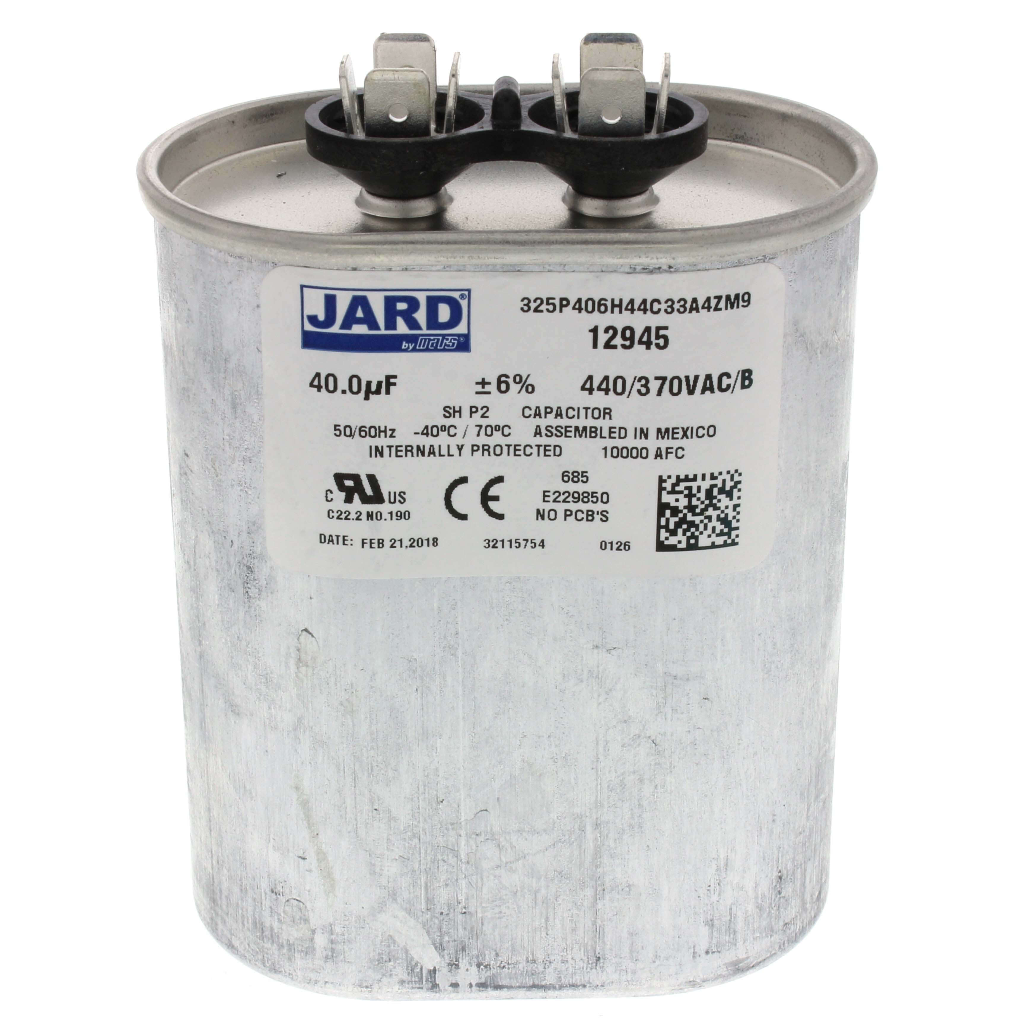 12945 - Jard 12945 - 40 MFD Oval Run Capacitor (440V)