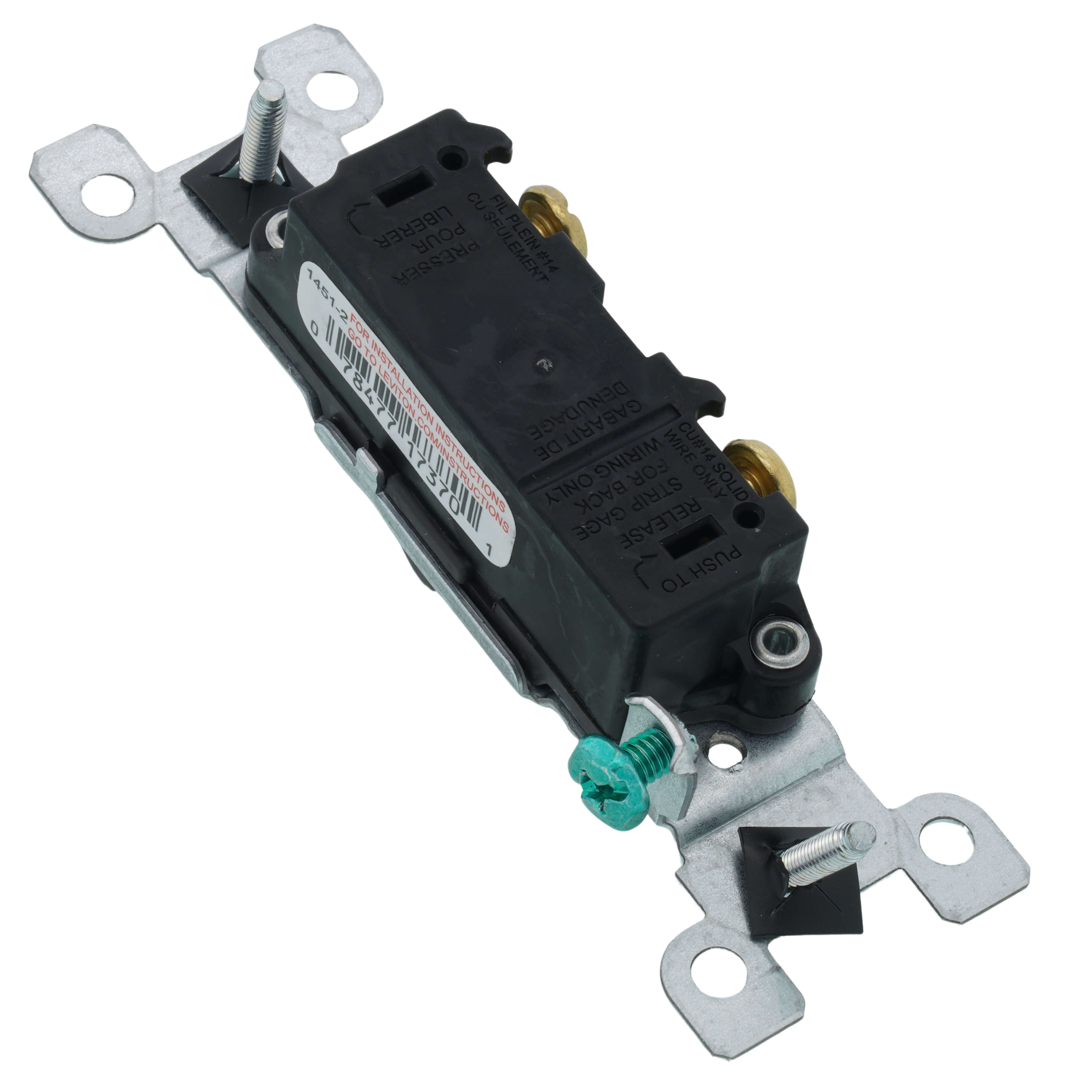 1451-2 - Leviton 1451-2 - Single-Pole Framed Grounding Toggle