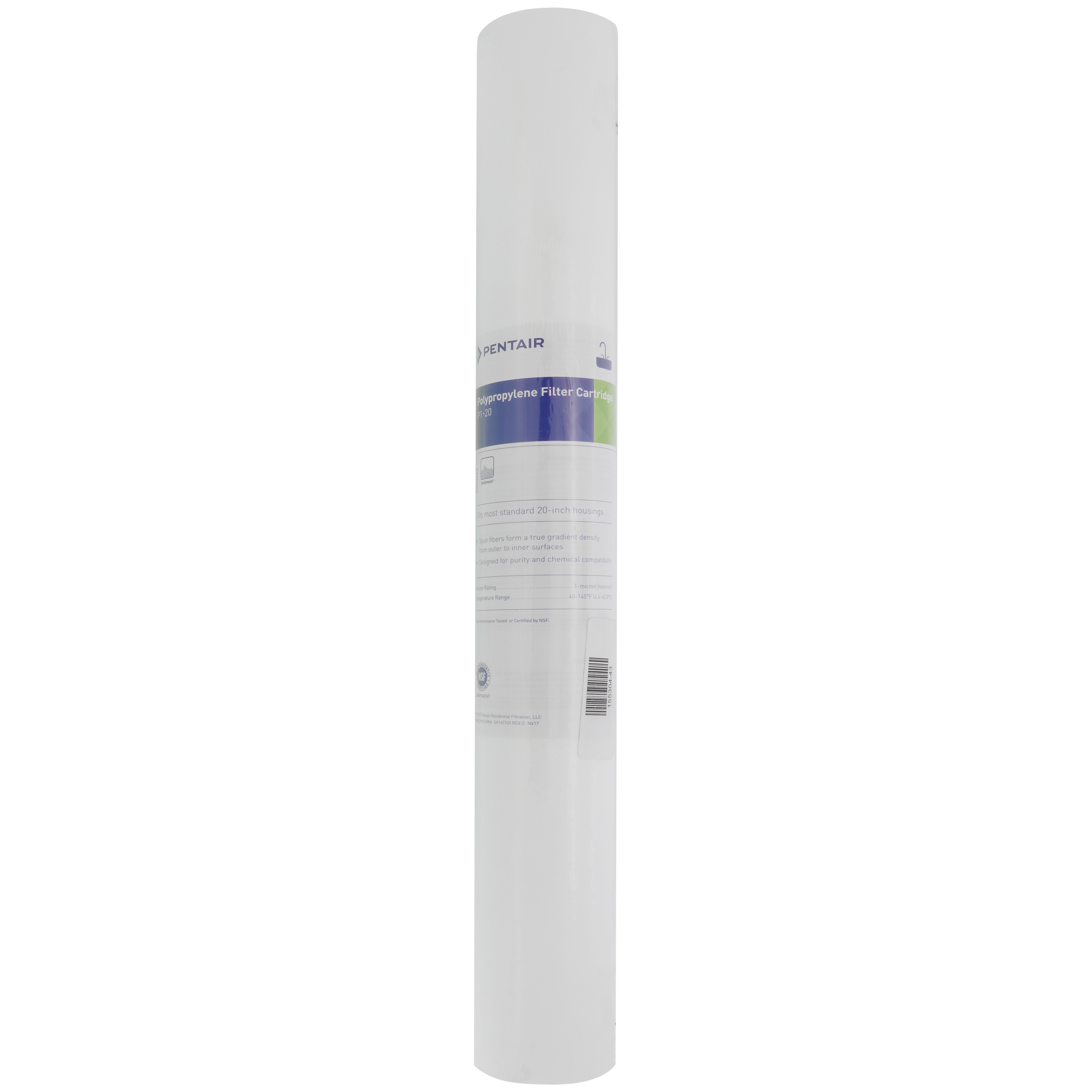 Pentek BP-420-1 Filtro A Sacco In Polipropilene - 1 Micron, 11,4 X 50,8 Cm - Per Acidie E Solventi