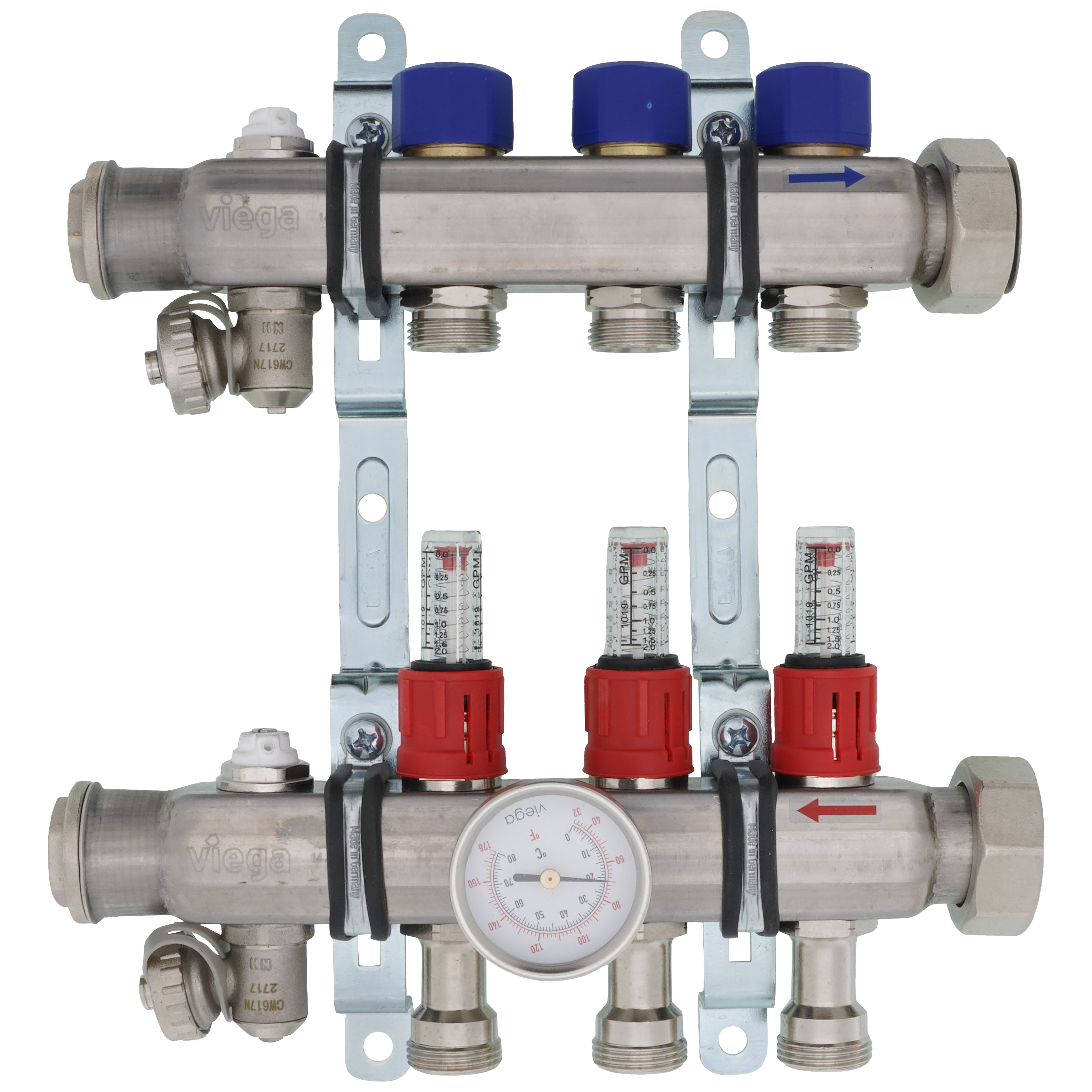 16030 - Viega 16030 - 2-Loop ProRadiant Stainless Steel Manifold