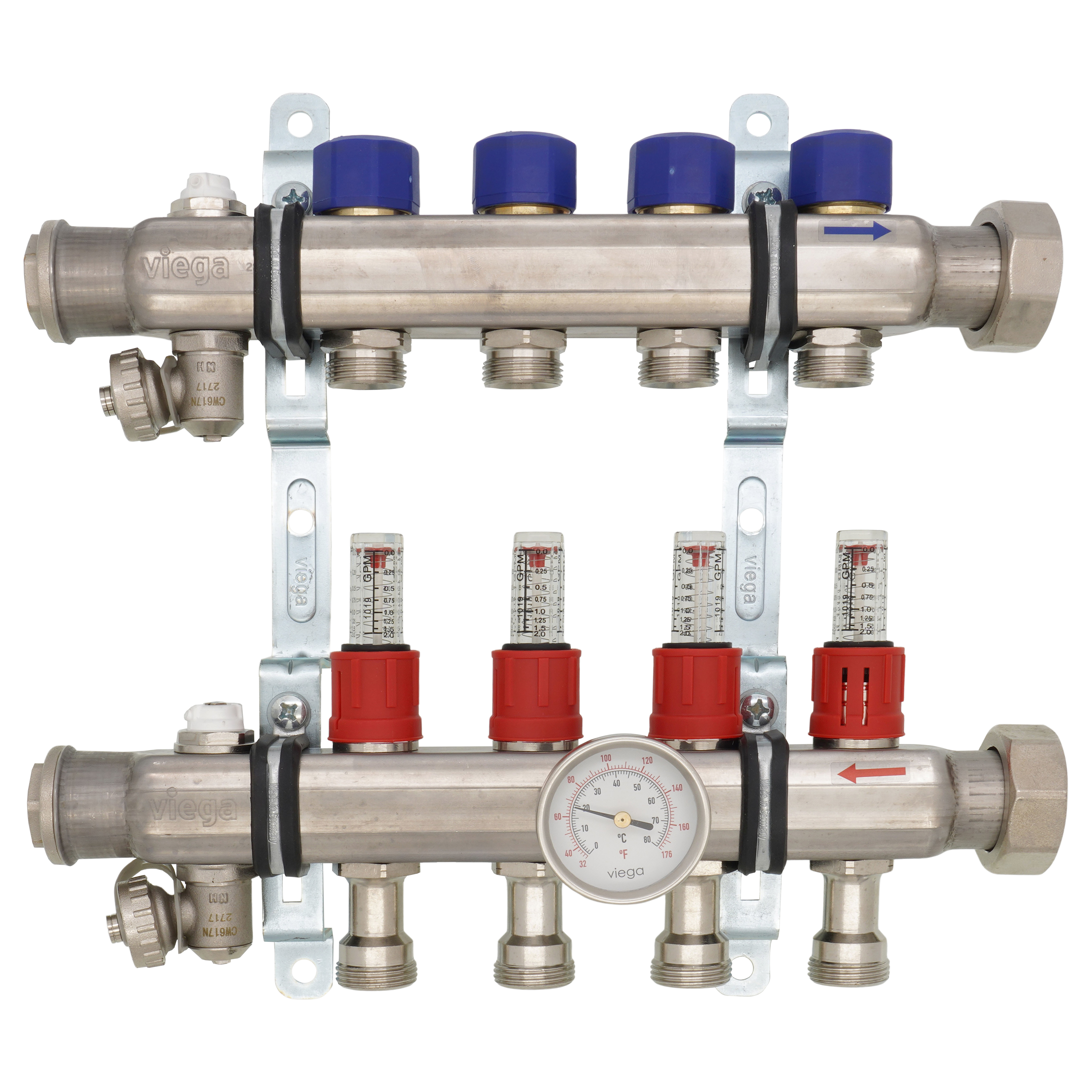 16032 - Viega 16032 - 4-Loop ProRadiant Stainless Steel Manifold