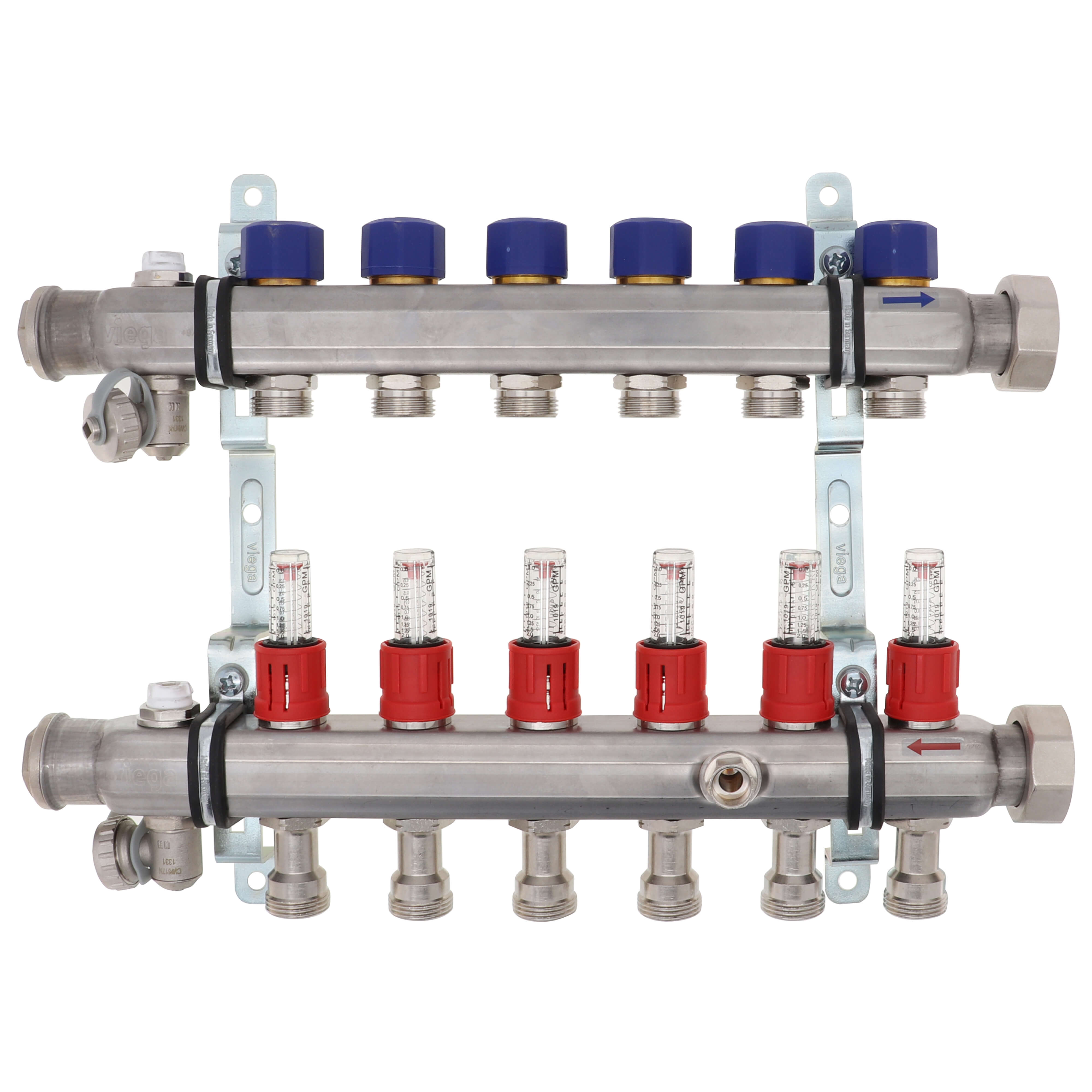 16034 - Viega 16034 - 6-Loop ProRadiant Stainless Steel Manifold