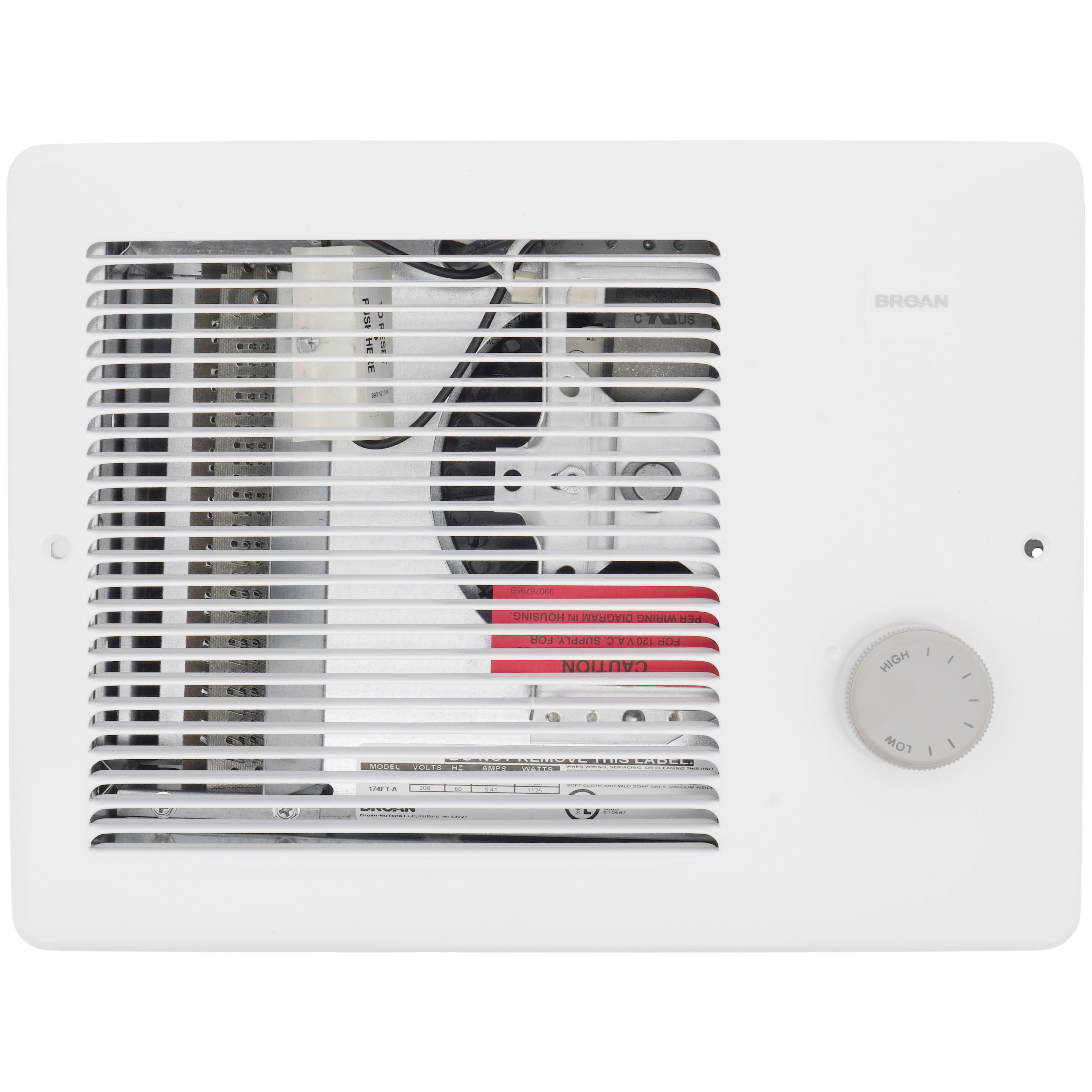 174 - Broan 174 - Model 174 Off-White Fan Forced Wall Heater (750