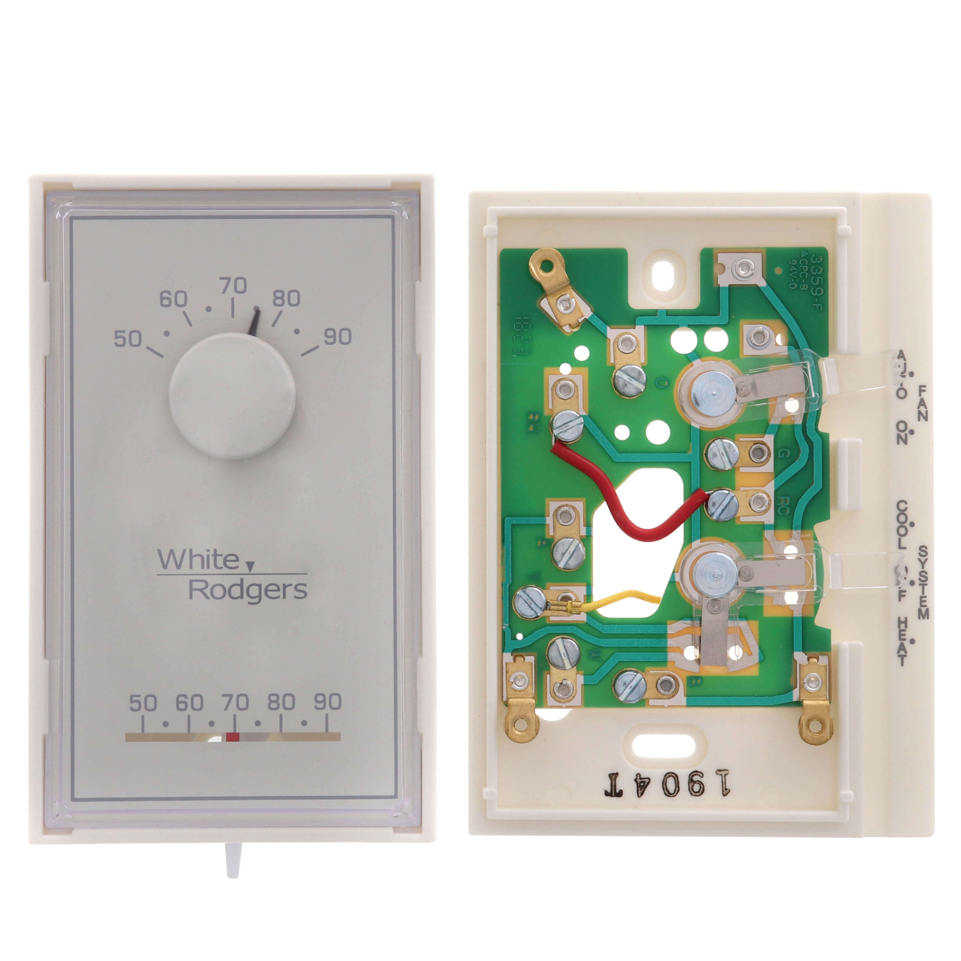 1E56N-444 - White Rodgers 1E56N-444 - Single Stage Mechanical Thermostat,  Vertical, Mercury Free (1H/1C)
