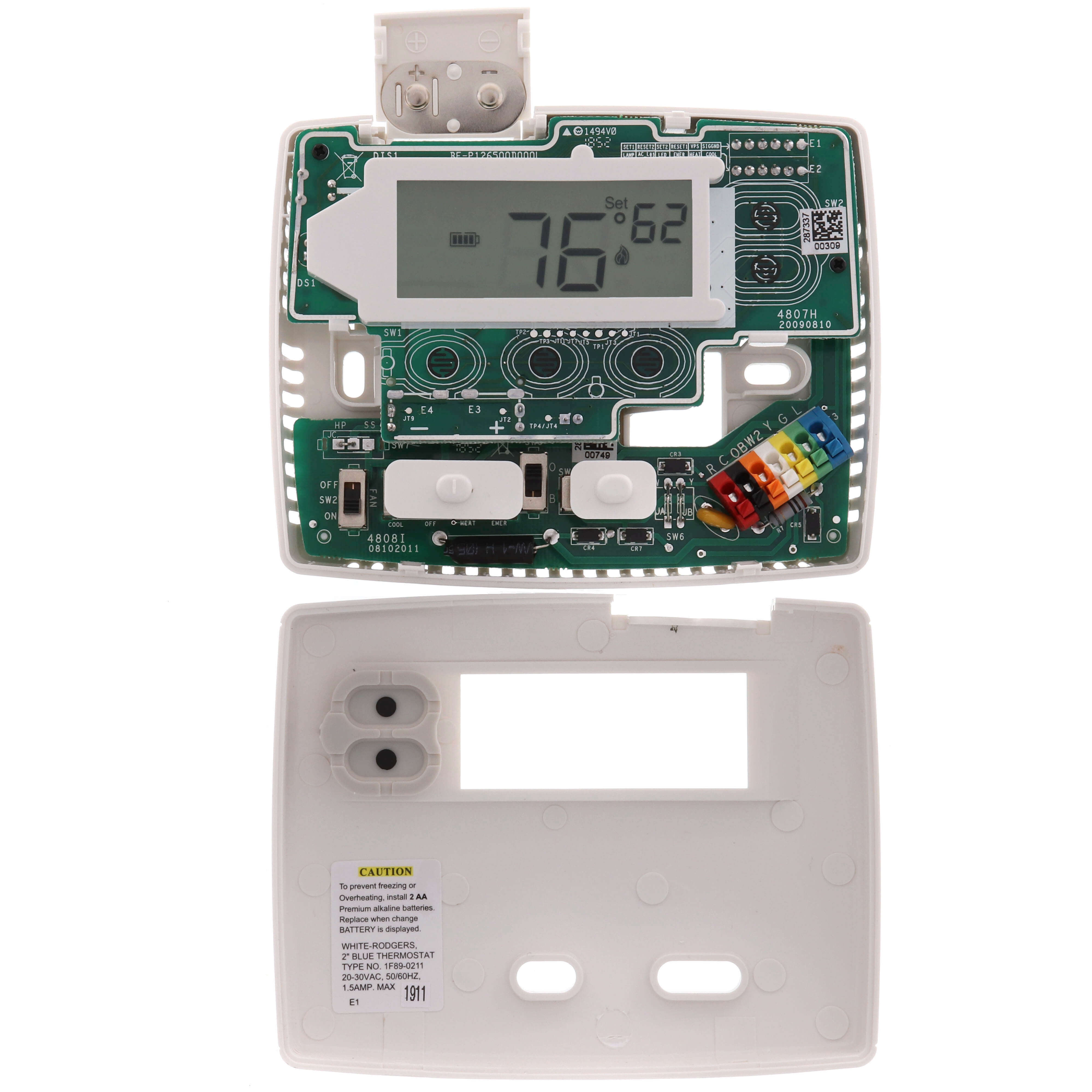 1F89-0211 - White Rodgers 1F89-0211 - Non-Programmable Blue Thermostat,  2/1HP