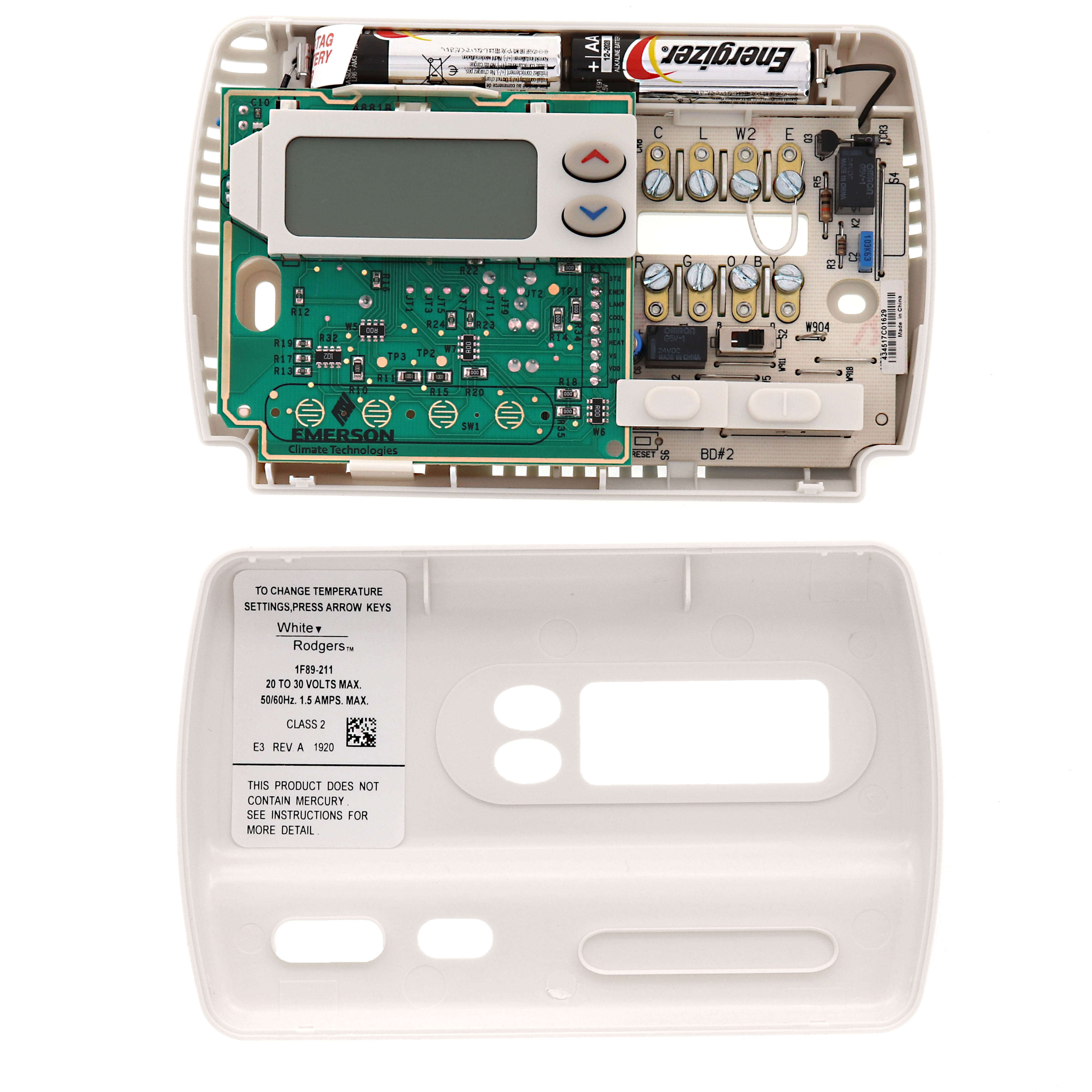 1F89-211 - White Rodgers 1F89-211 - Non-Programmable Digital Thermostat,  Standard Heat Pump (2H/1C), 24 Volts
