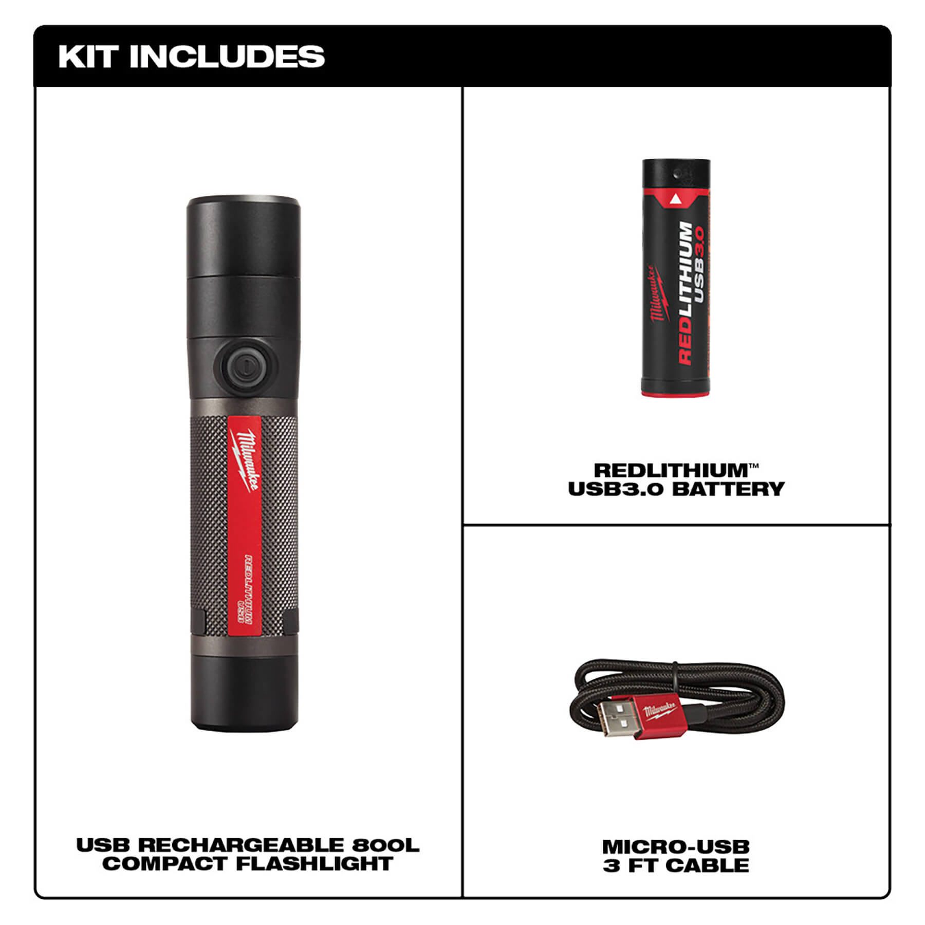 2110-21 - Milwaukee 2110-21 - Flashlight, USB Rechargeable 2110-21 - Milwaukee 2110-21 - Flashlight, USB Rechargeable