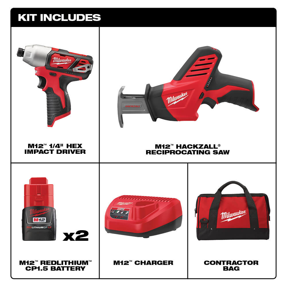 2491-22 - Milwaukee 2491-22 - M12 Cordless 1/4