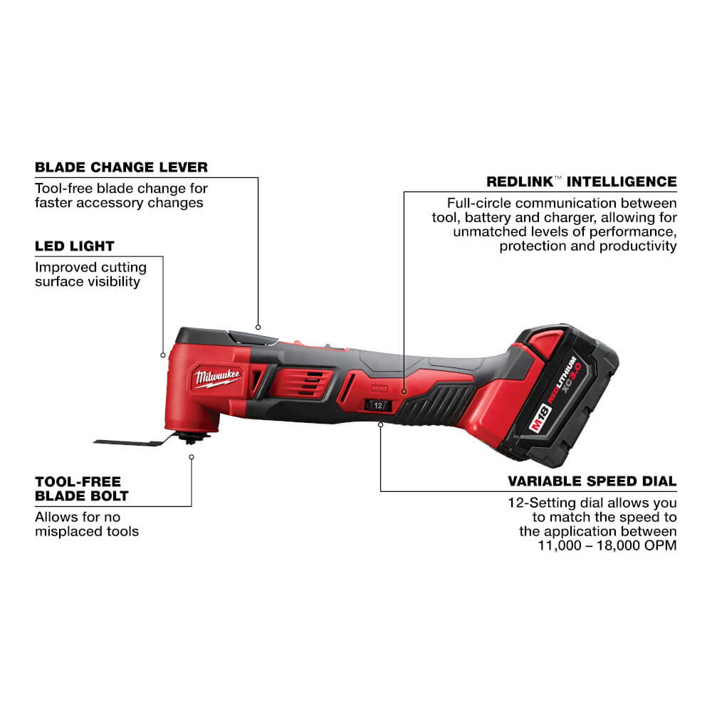 Milwaukee 2626-22 M18 Multi-Tool-Kit – Akku-Multifunktionswerkzeug, Kompakt & Leistungsstark