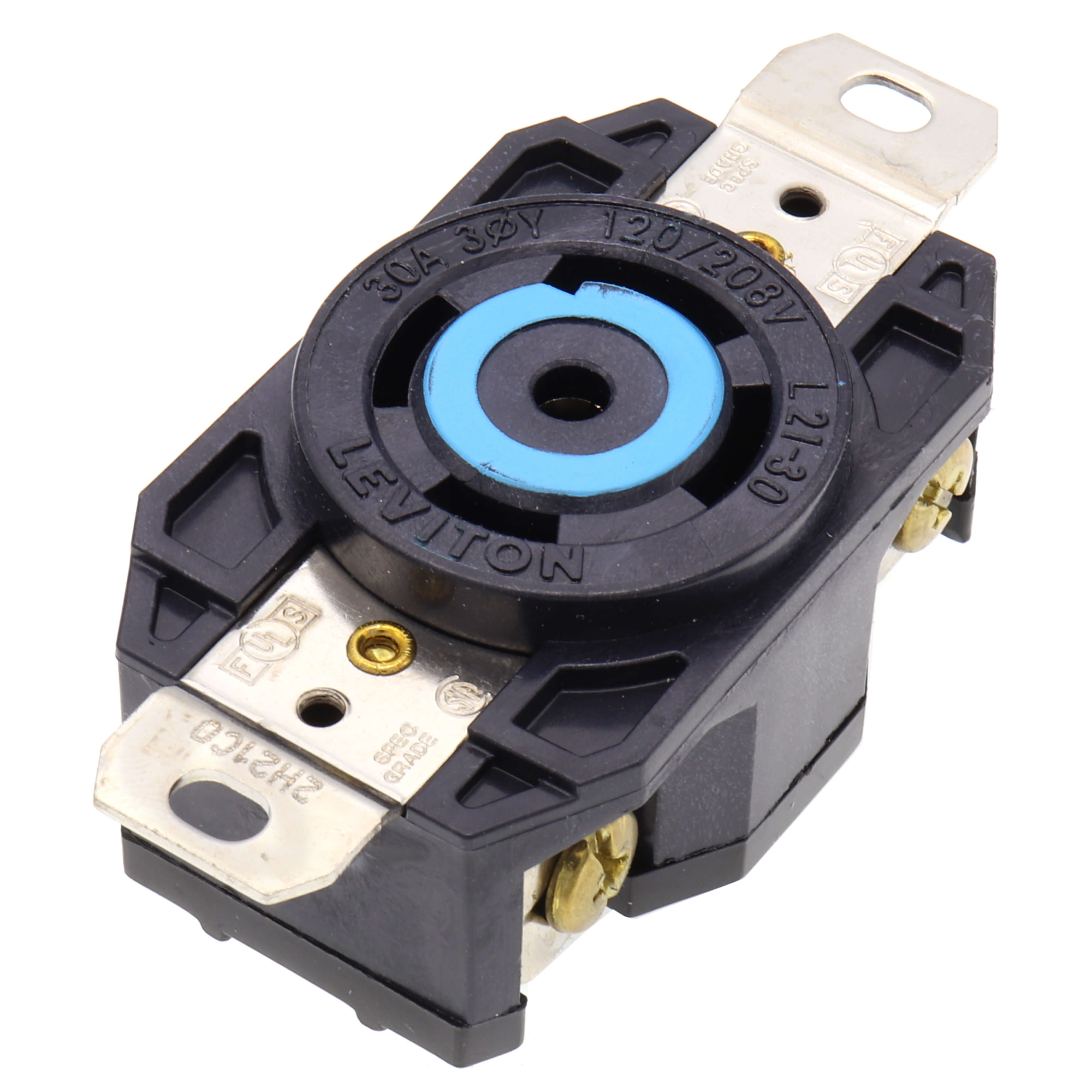 30 Amp Locking Receptacle Leviton 30 Amp Flanged Outlet - 120/208V 3 ...