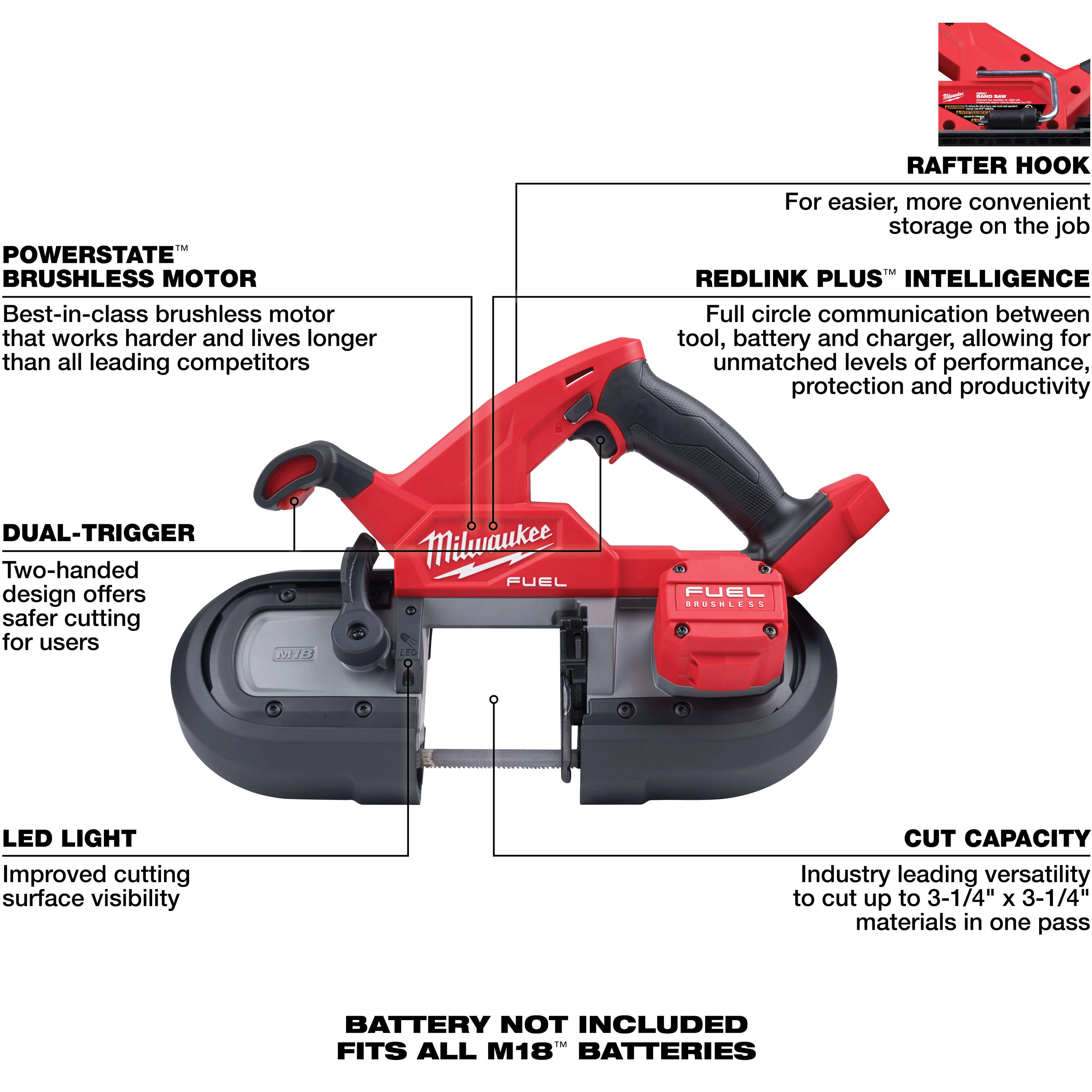 2829S-20 - Milwaukee 2829S-20 - M18 Fuel Compact Dual-Trigger Band Saw