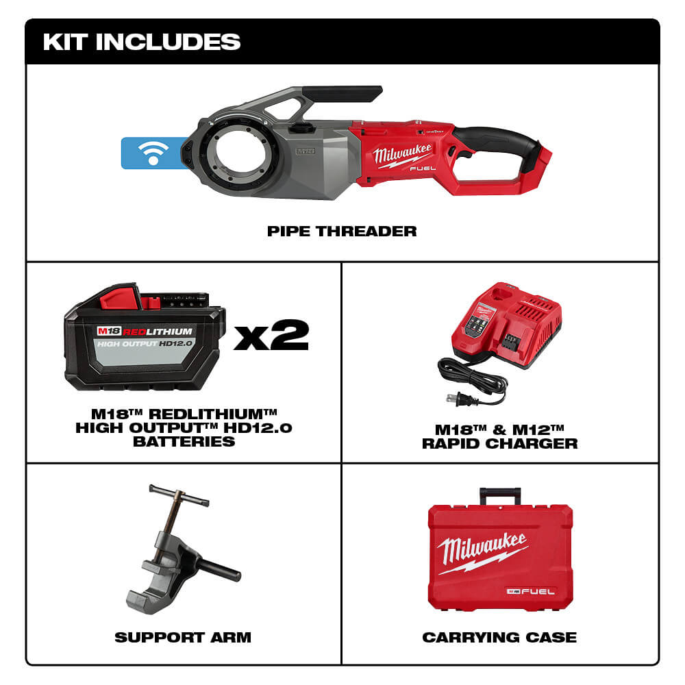 2874-22HD - Milwaukee 2874-22HD - M18 Fuel Pipe Threader Kit w