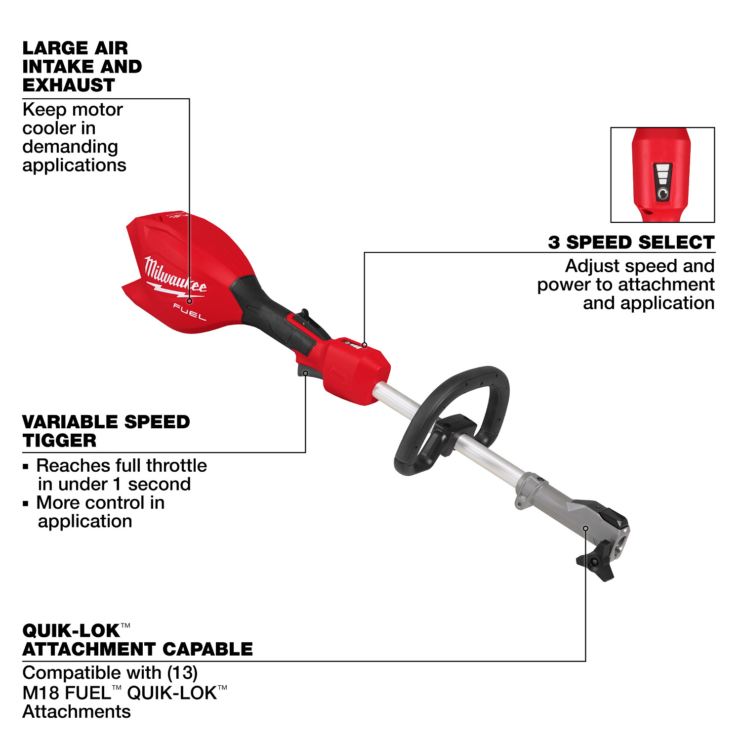 3016-20 - Milwaukee 3016-20 - M18 FUEL Power Head w/ QUIK-LOK