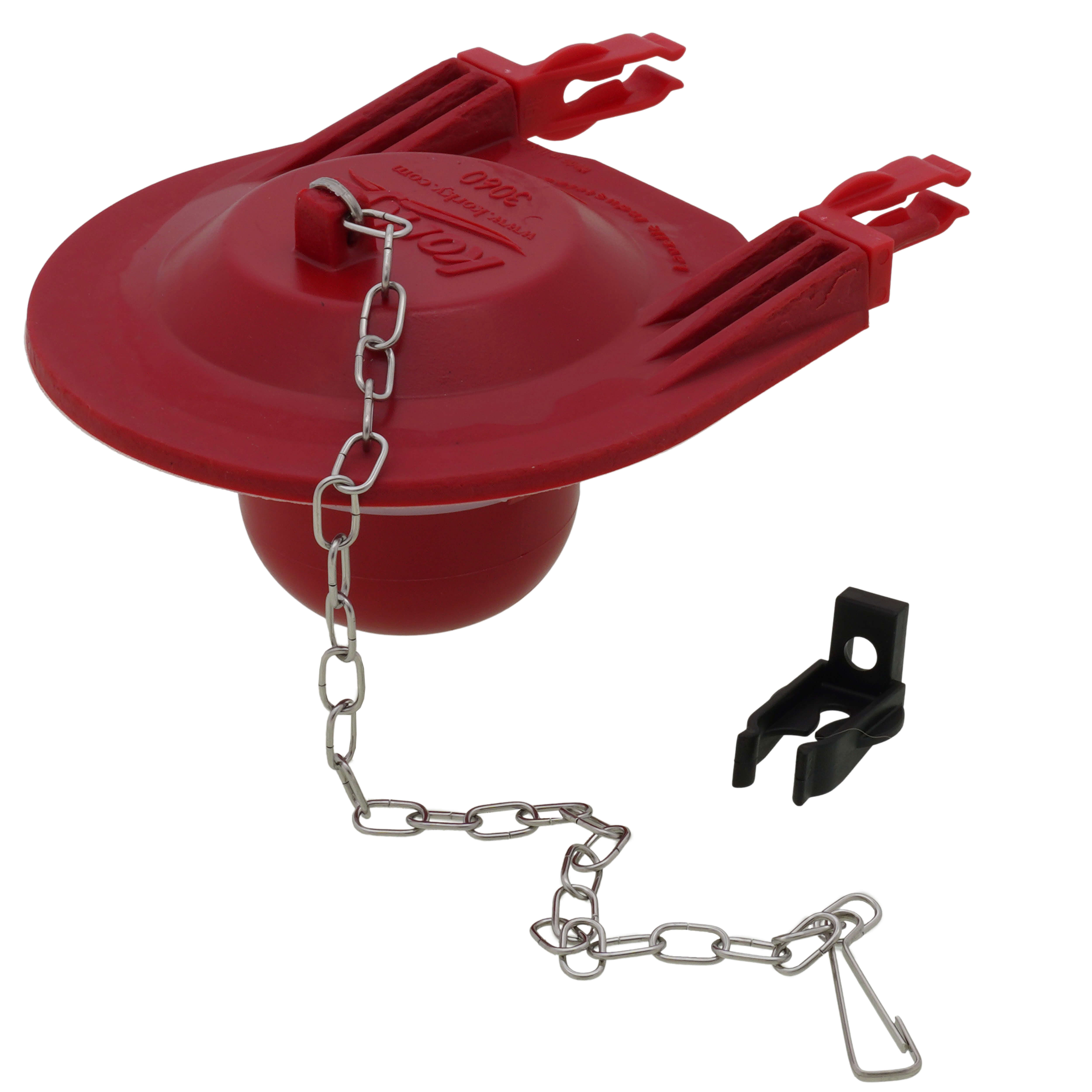 thumbnail image 2 of Korky 3060BP Universal 3-Inch Toilet Flapper - 2 Pack, Red (Fits Most Toilets) 2 of 14