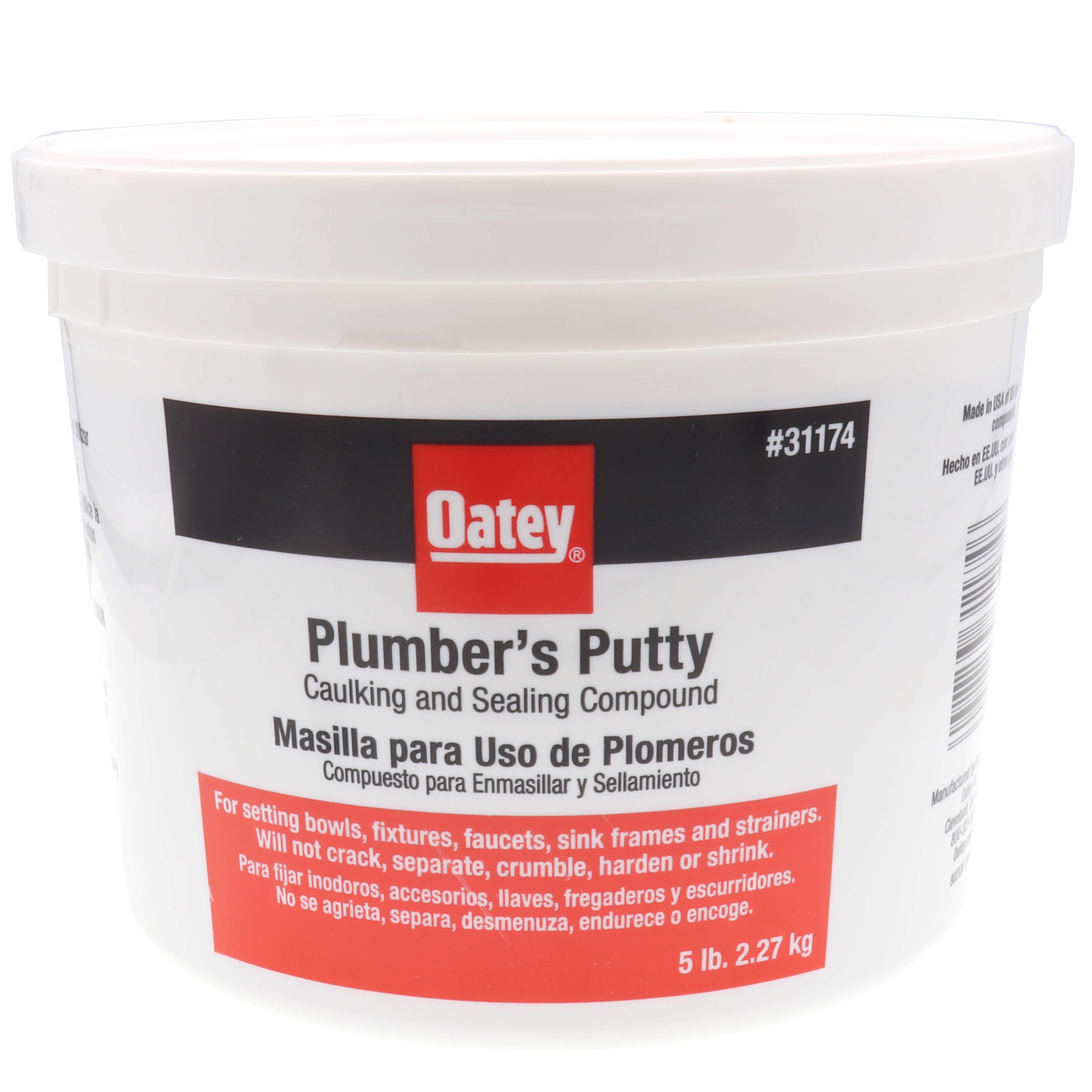 31174-OATEY - Oatey 31174-OATEY - Plumbers Putty, White (5 lbs.)