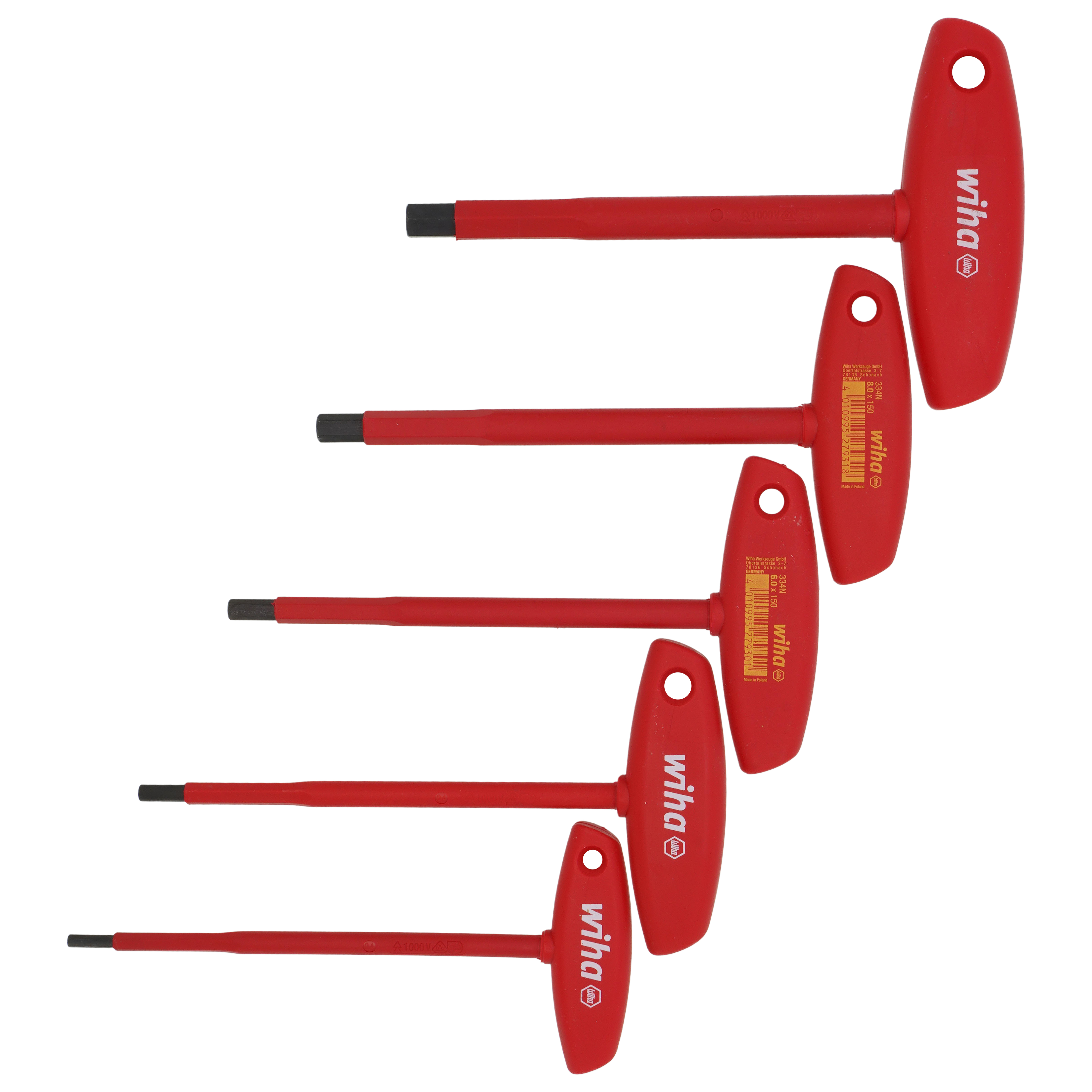 33478 - Wiha 33478 - 5-Piece Insulated T-Handle Hex Screwdriver