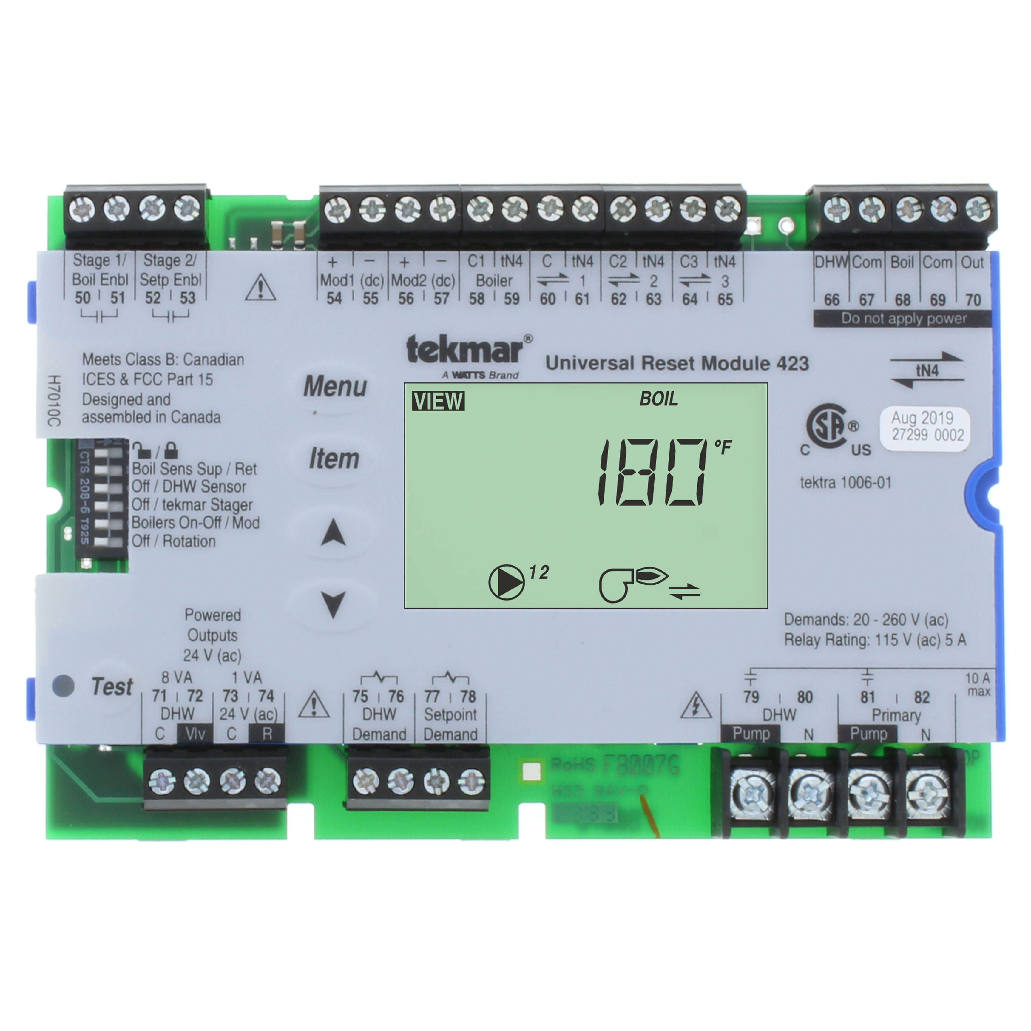 423 - Tekmar 423 - Universal Reset Module - Four tN4, Two Boiler