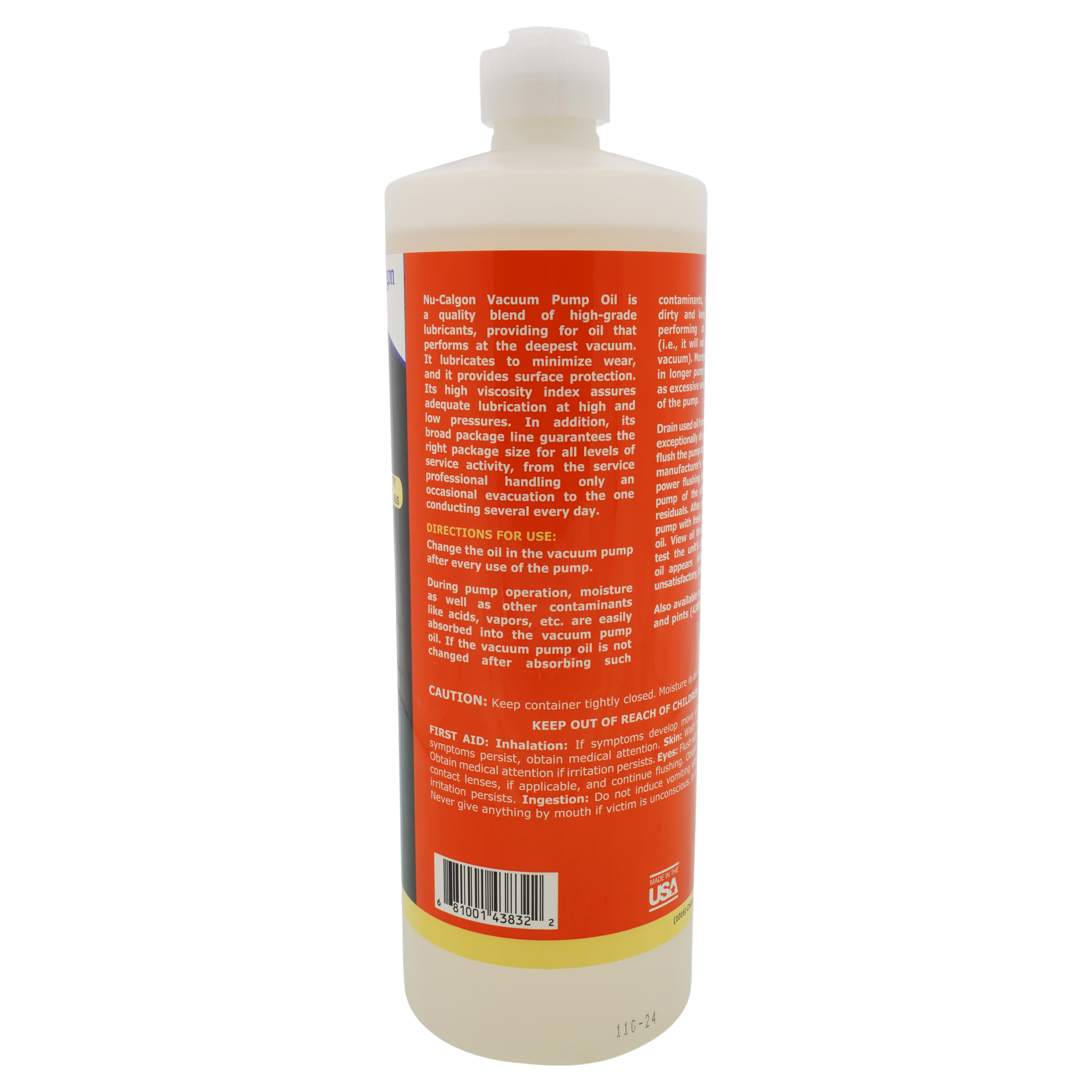 ヌーボコルト GNCPS-542UL-HS 4383-24 - Nu-Calgon 4383-24 - Cal-Vac Vacuum Pump Oil, 1 qt.