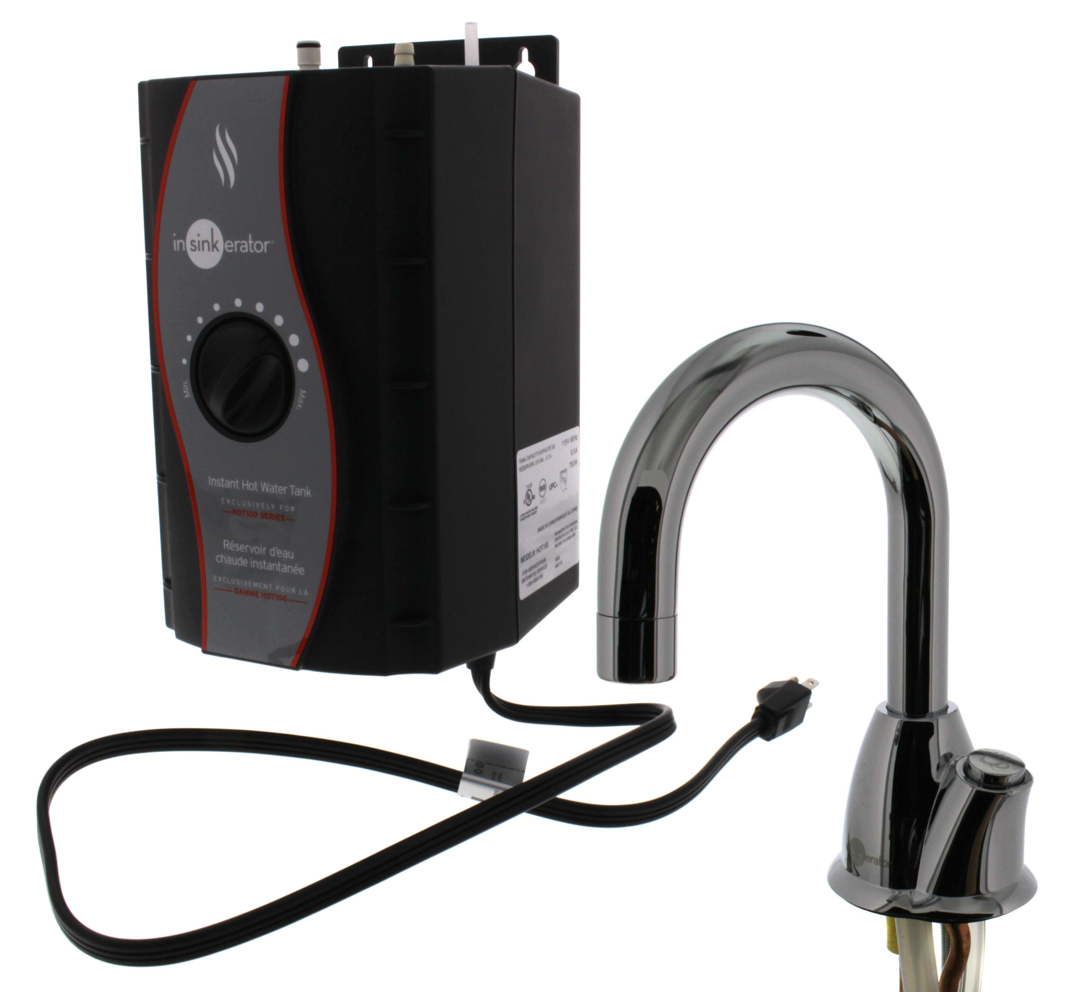 44887B - InSinkErator 44887B - H-HOT100SN-SS Invite HOT100 Instant Hot  Water Dispenser System w/ Tank (Satin Nickel)