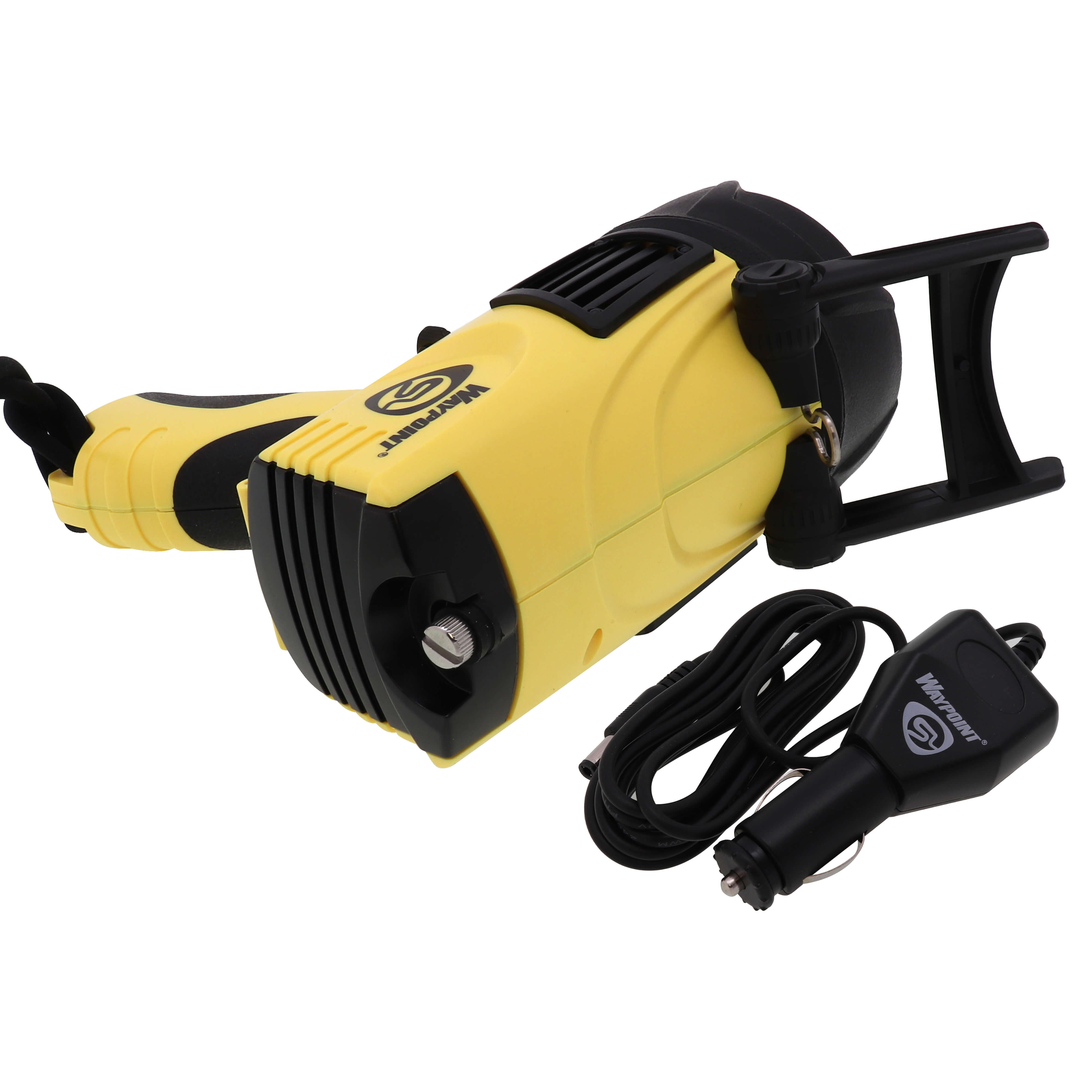 streamlight 44900 waypoint spotlight flashlight 44910 1,400-Lumen 400,000-Candela Spotlight, Yellow | 1,400 lumens; 400,000 candela peak beam; rechargeable capable; multi-mode lighting; IPX-rated water resistant up to 245m and 10 Waypoint LED Pistol Grip Spotlight,