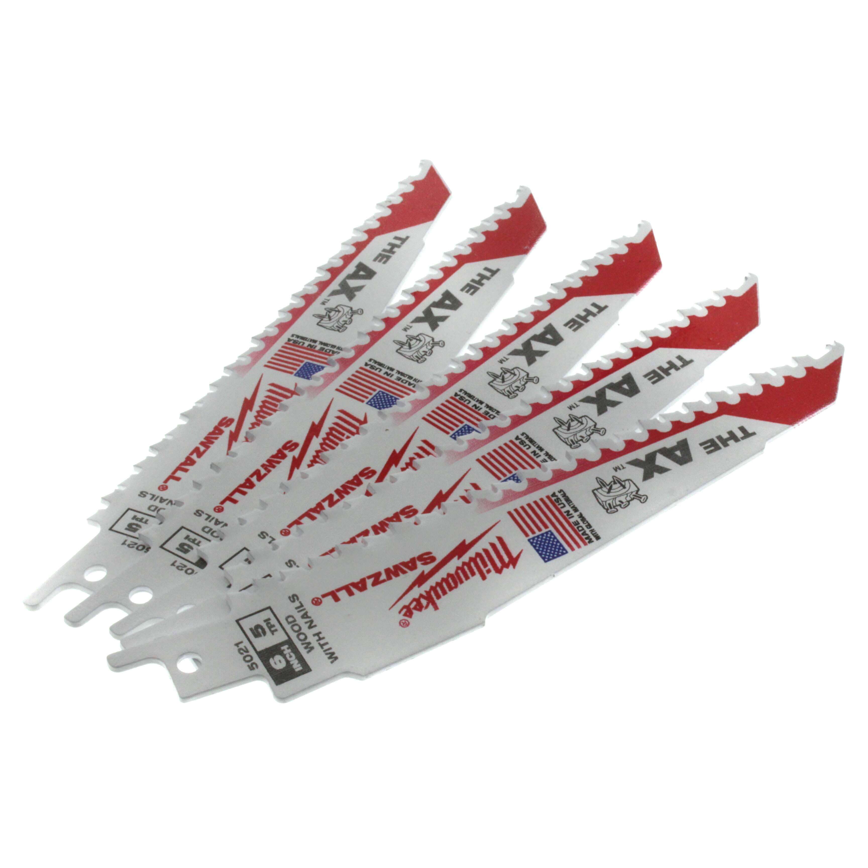 48-00-5021 - Milwaukee 48-00-5021 - 5 Piece The Ax Sawzall Blade Set