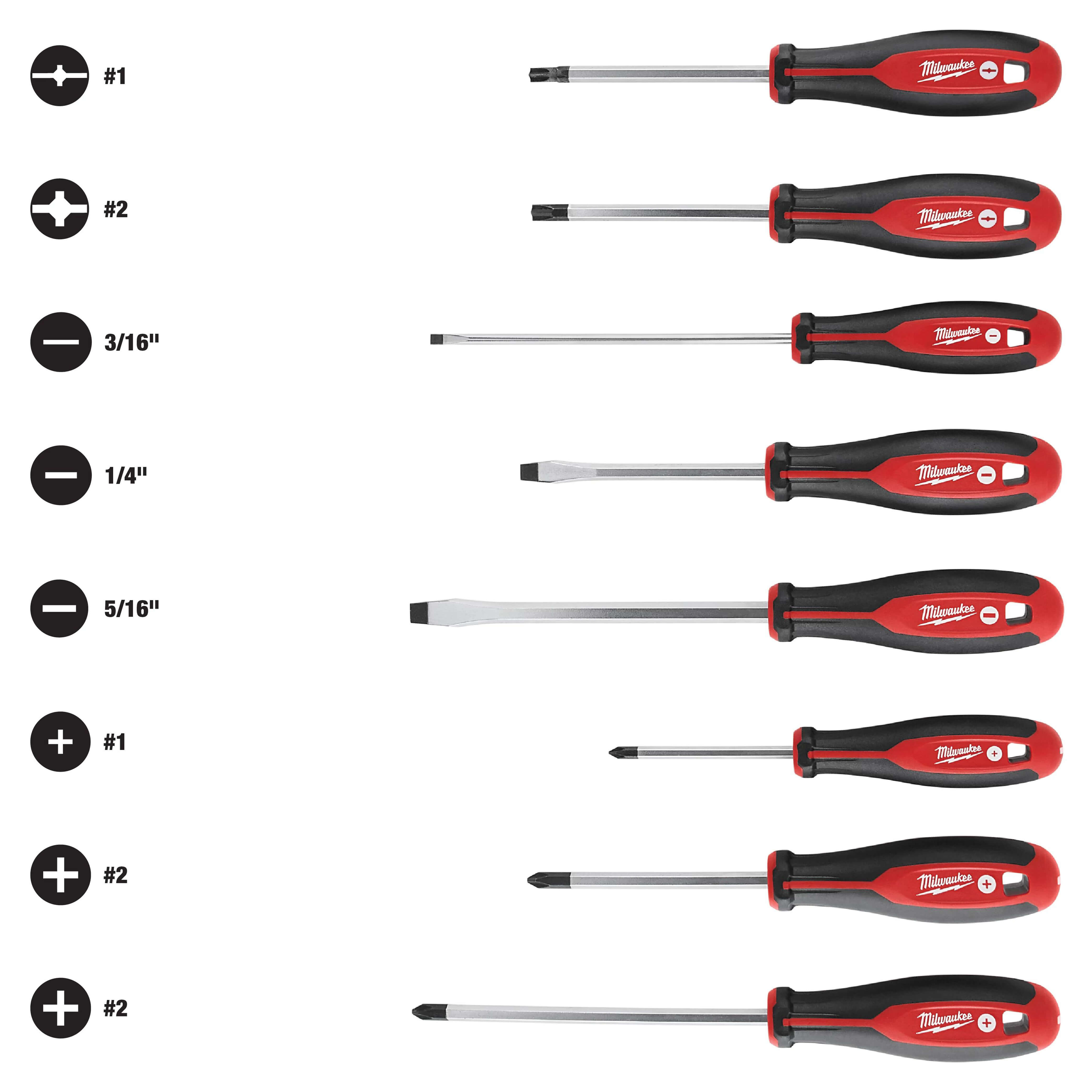 48-22-2708 - Milwaukee 48-22-2708 - 8pc Screwdriver Kit w/ ECX