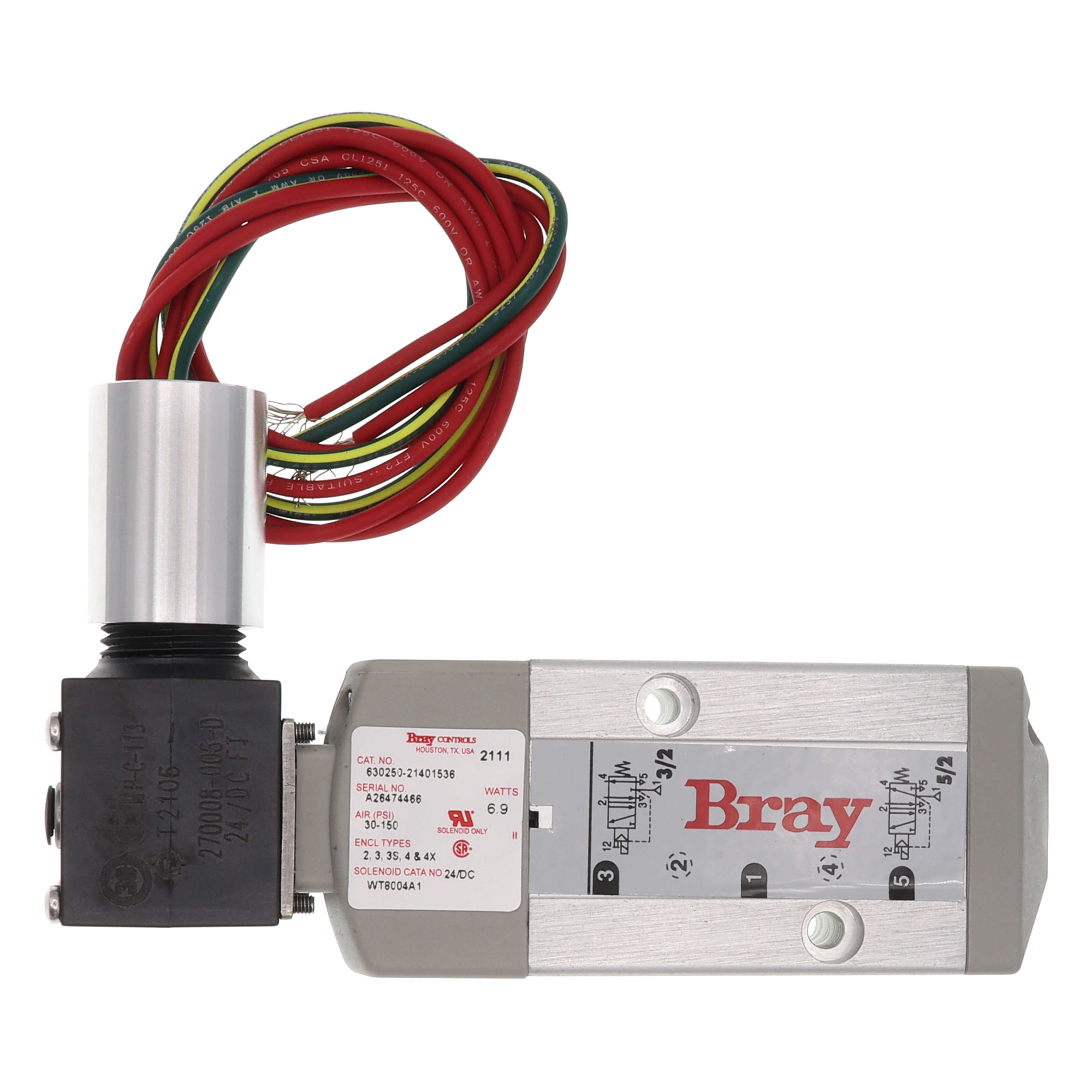 630250-21401536 - Bray 630250-21401536 - 24 Vdc Ser 63 Solenoid Nema4
