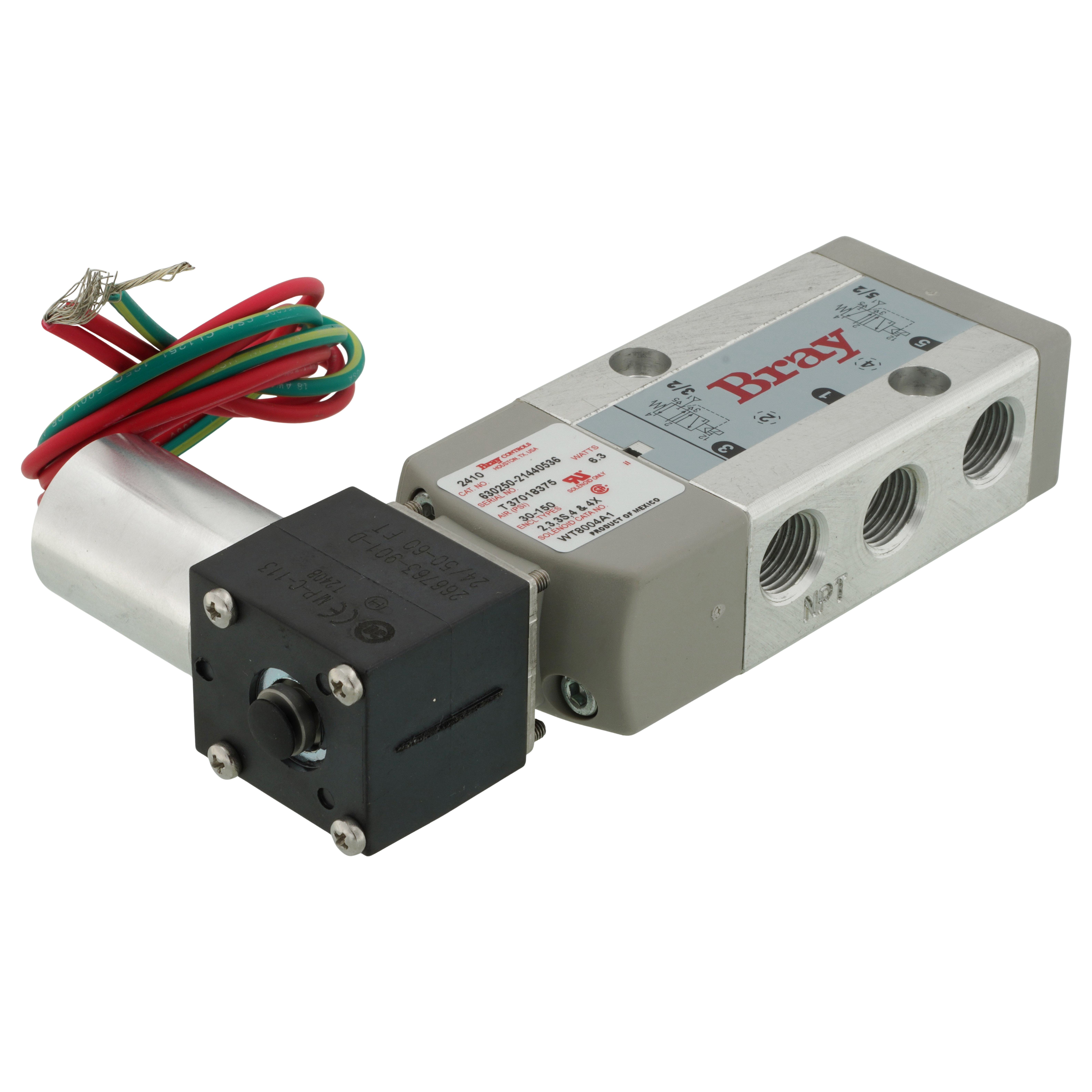 630250-21440536 - Bray 630250-21440536 - 24V Solenoid Nema4 For 92