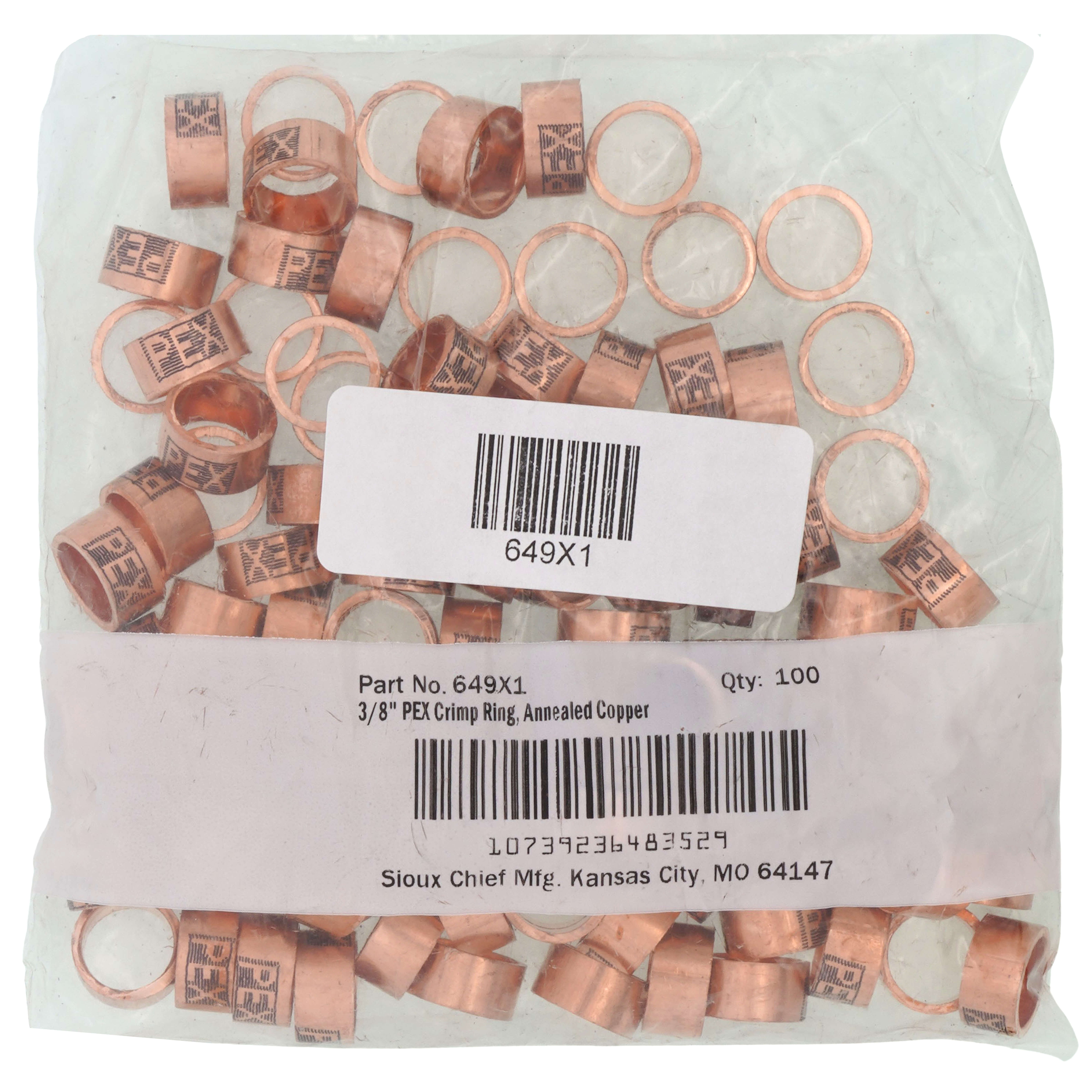 XFITTING 25 Pack 3/8 Inch PEX Couplings - Lead Free Poly Alloy Crimp Fittings NSF/cUPC
