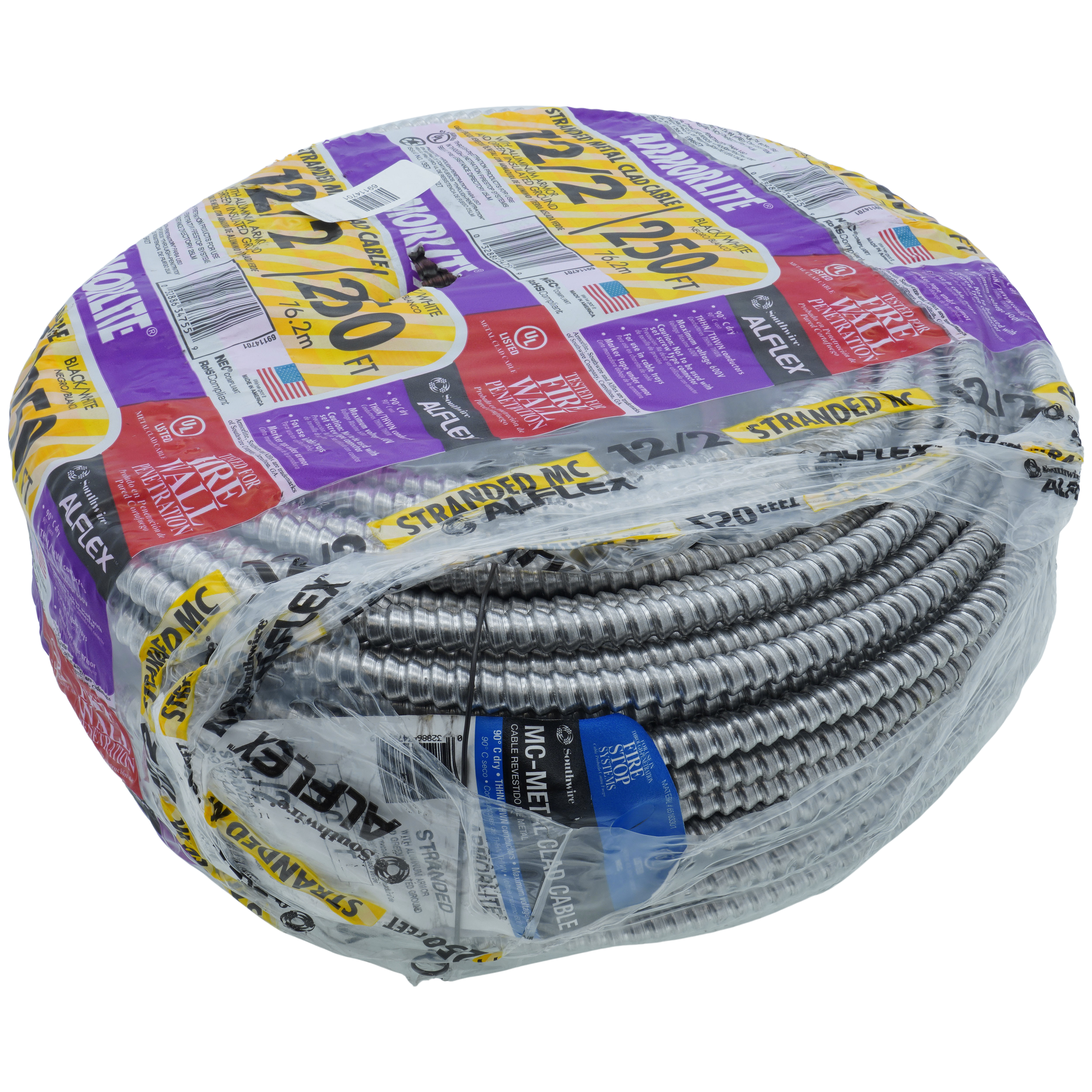 69114701 - Southwire 69114701 - 250' 12-2 AWG STR Aluminum Armored