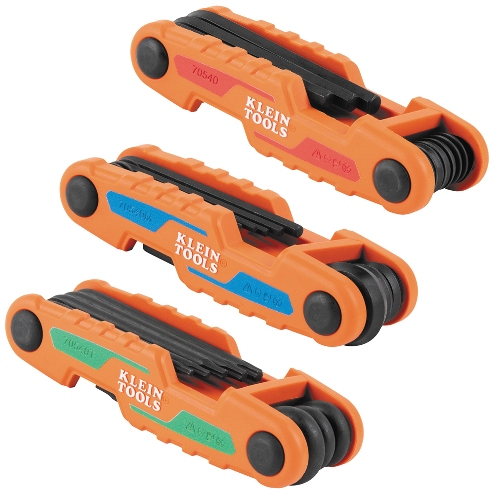 70543 - Klein Tools 70543 - 3 Piece Compact Folding Hex Key Set